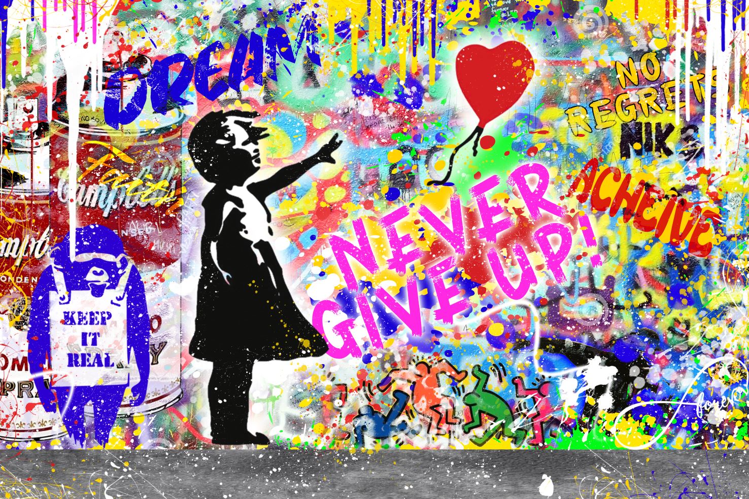 Vlies Tapete XXL Poster Fototapete BANKSY KID GIRL