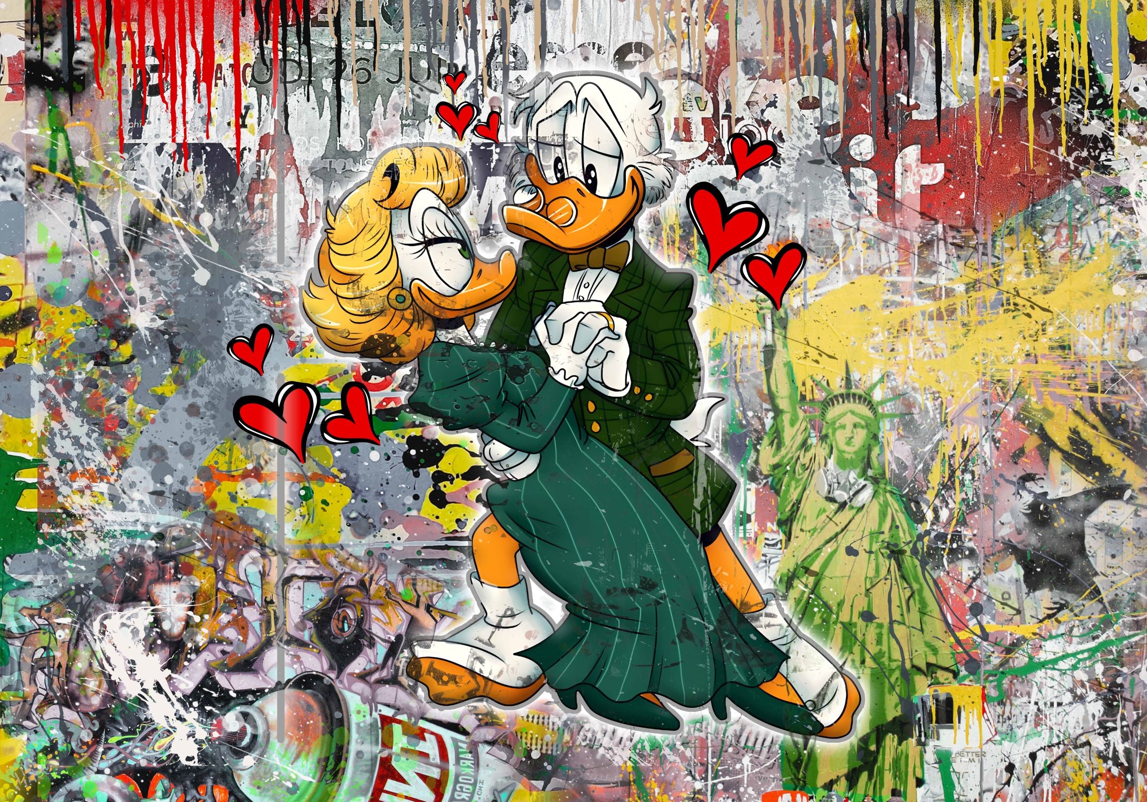 Vlies Tapete XXL Poster Fototapete RICH DUCK KISS