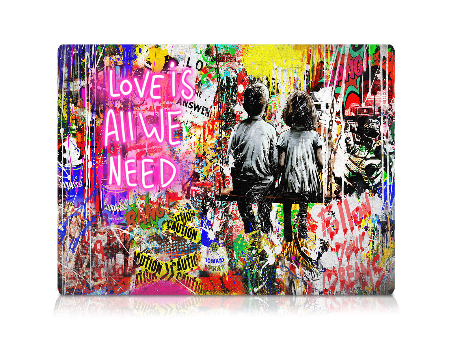 Magnettafel Pinnwand BANKSY KIDS COUPLE