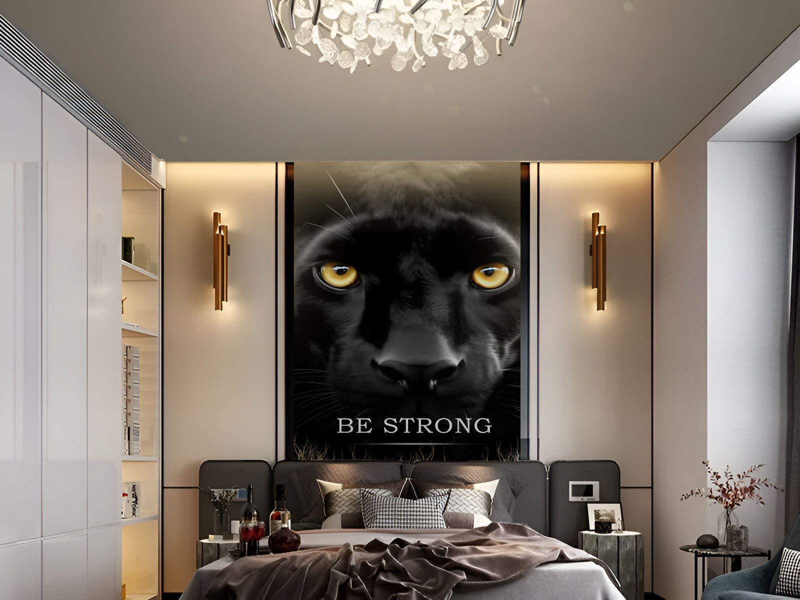 Vlies Tapete XXL Poster Fototapete Panther be strong