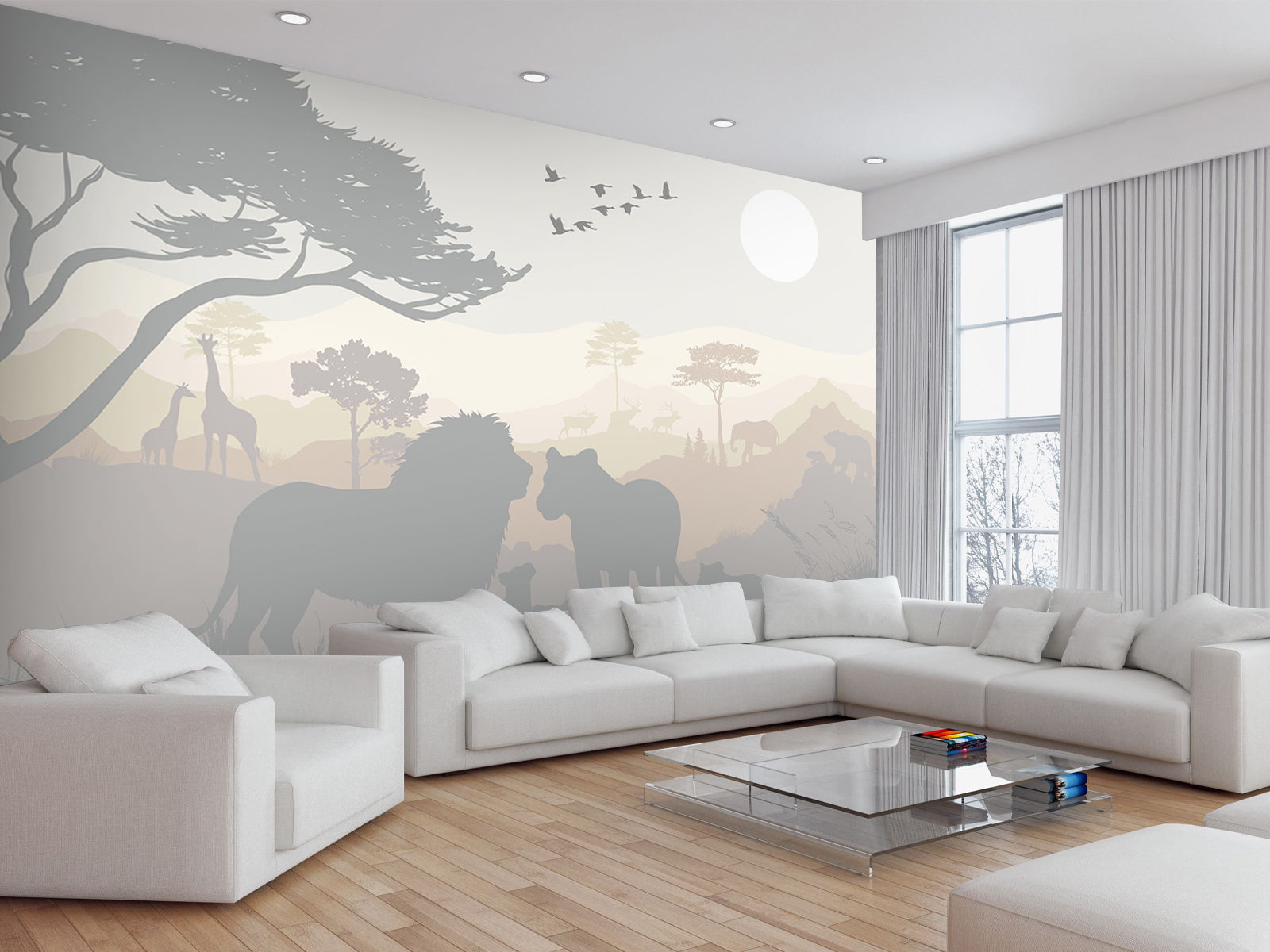 Vlies Tapete XXL Poster Fototapete Löwen Savanne Afrika
