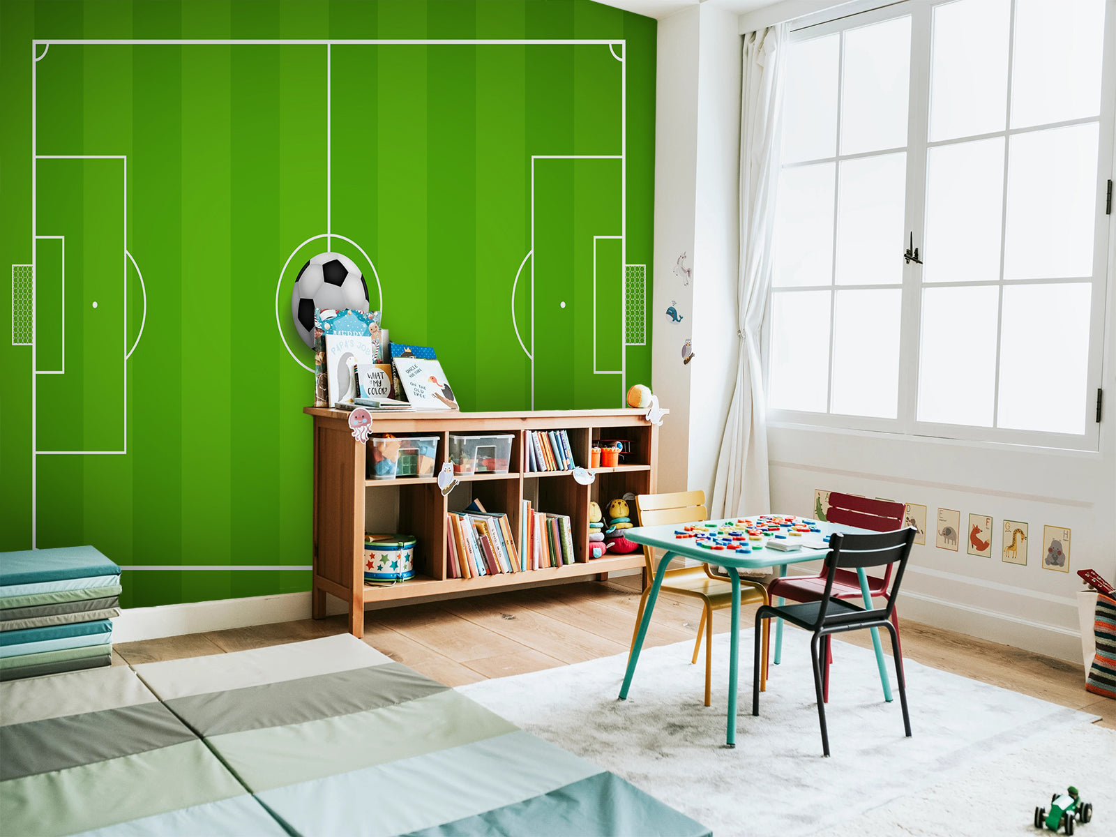 Vlies Tapete XXL Poster Fototapete Fußballplatz Ball