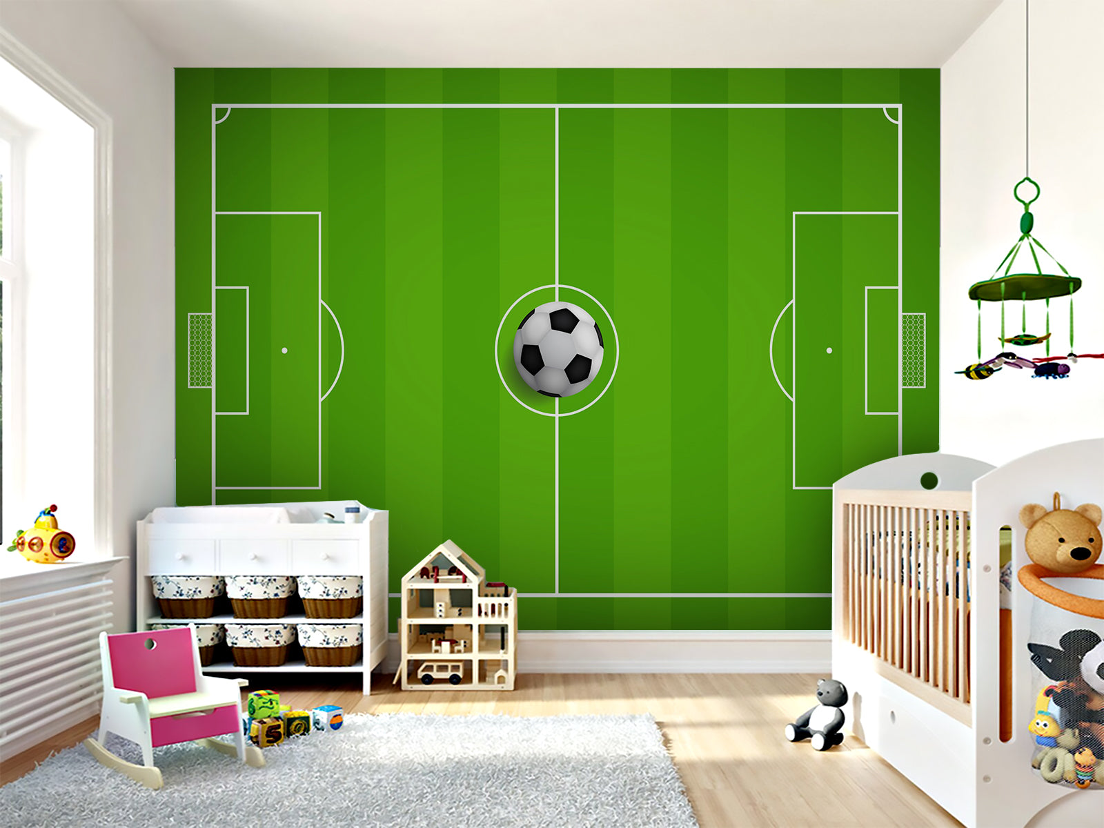 Vlies Tapete XXL Poster Fototapete Fußballplatz Ball