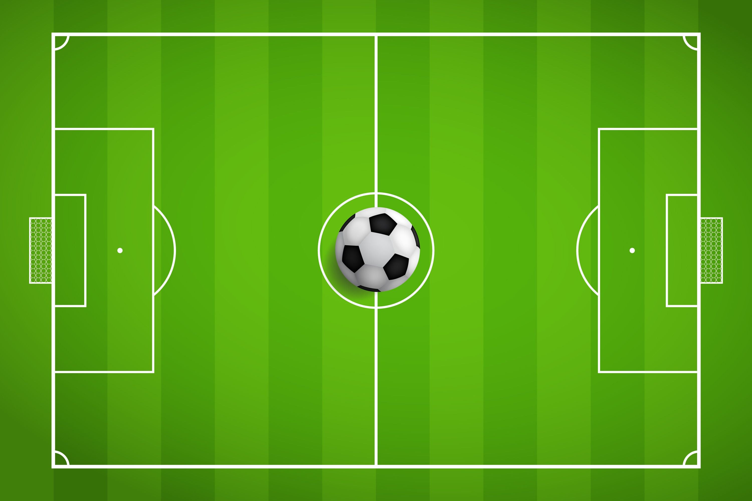 Vlies Tapete XXL Poster Fototapete Fußballplatz Ball