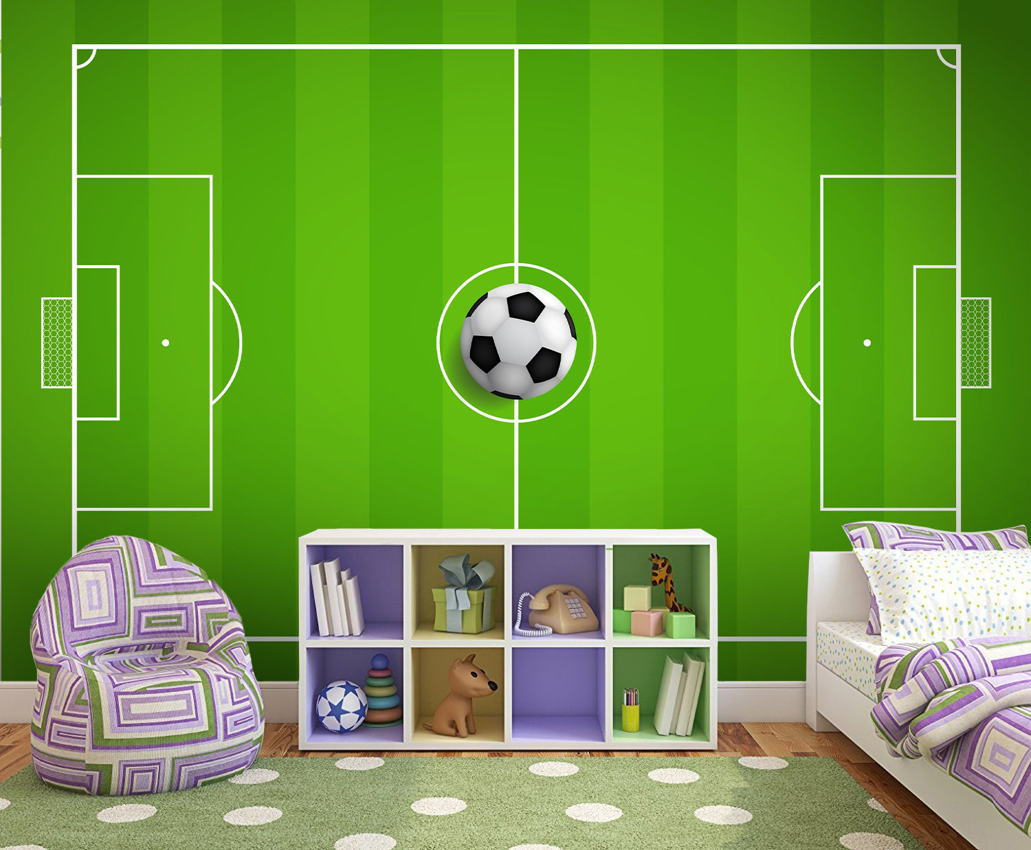 Vlies Tapete XXL Poster Fototapete Fußballplatz Ball