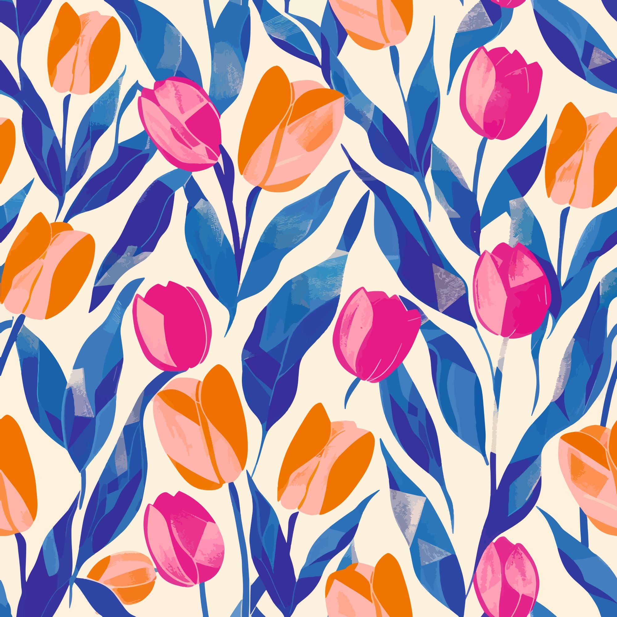Vlies Tapete XXL Poster Fototapete LANA Blume Rot Orange Blau