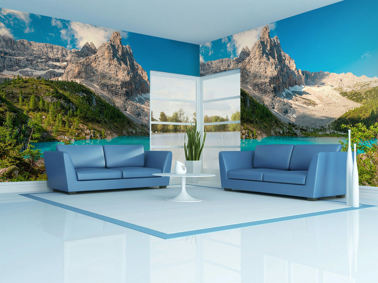 Vlies Tapete XXL Poster Fototapete Berg Gebirge See