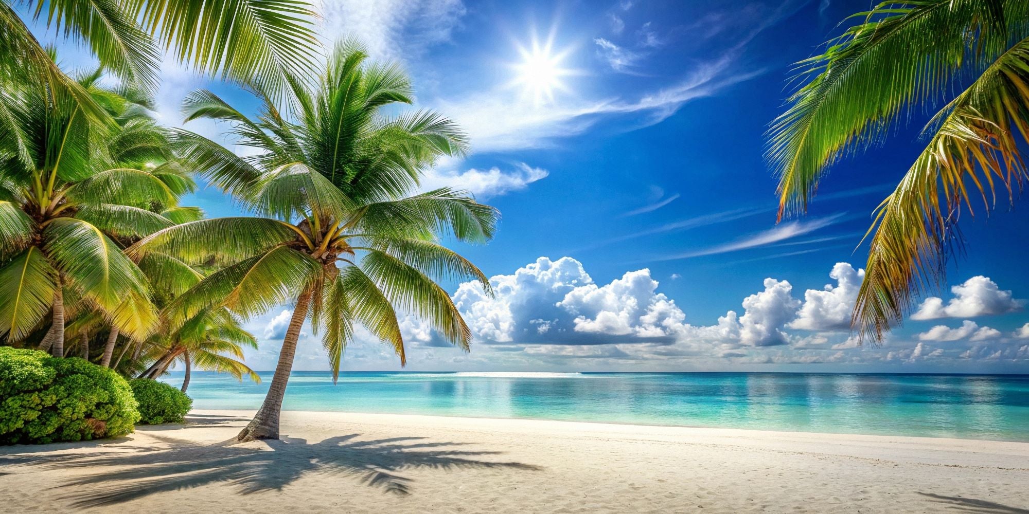 Vlies Tapete XXL Poster Fototapete Sonne Strand Türkise Meer