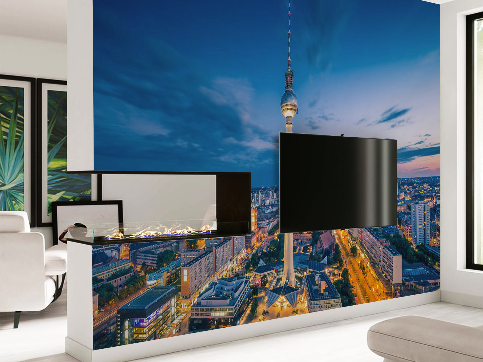Vlies Tapete XXL Poster Fototapete Fernsehturm am Abend