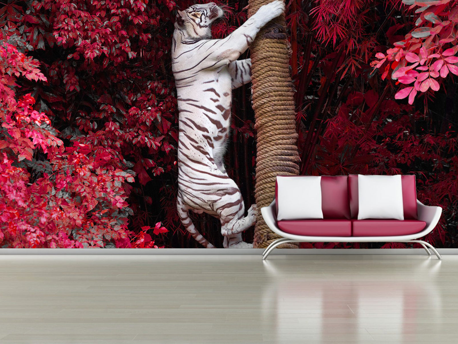 Fototapete Tiger Pinker Wald