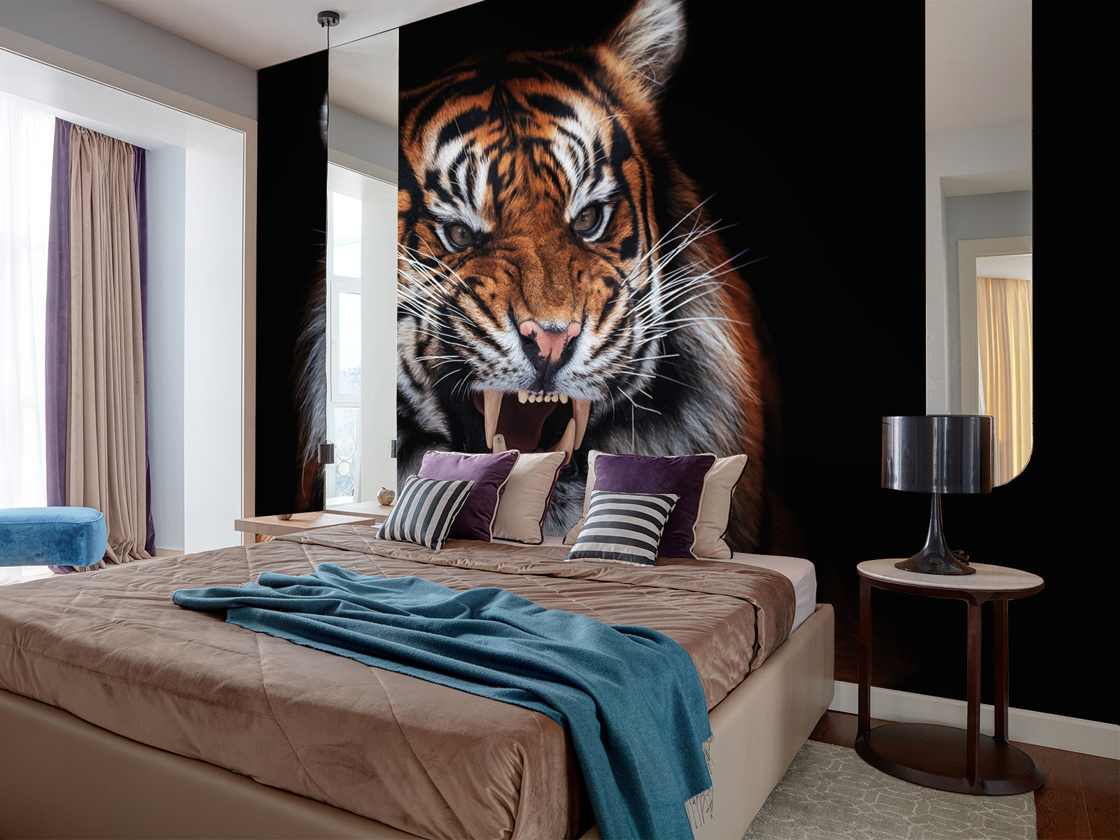Vlies Tapete XXL Poster Fototapete Tiger Böser Blick