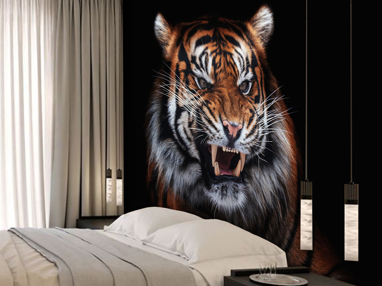Vlies Tapete XXL Poster Fototapete Tiger Böser Blick