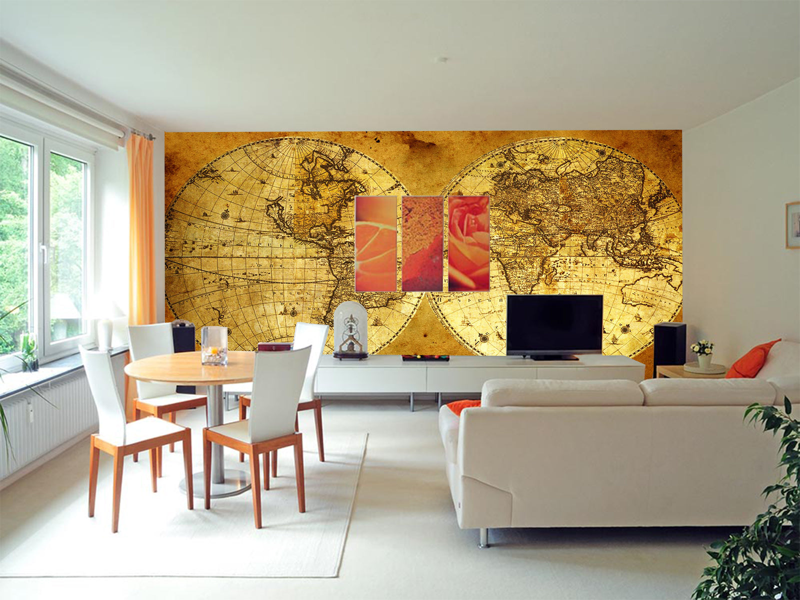 Vlies Tapete XXL Poster Fototapete Weltkarte Gold