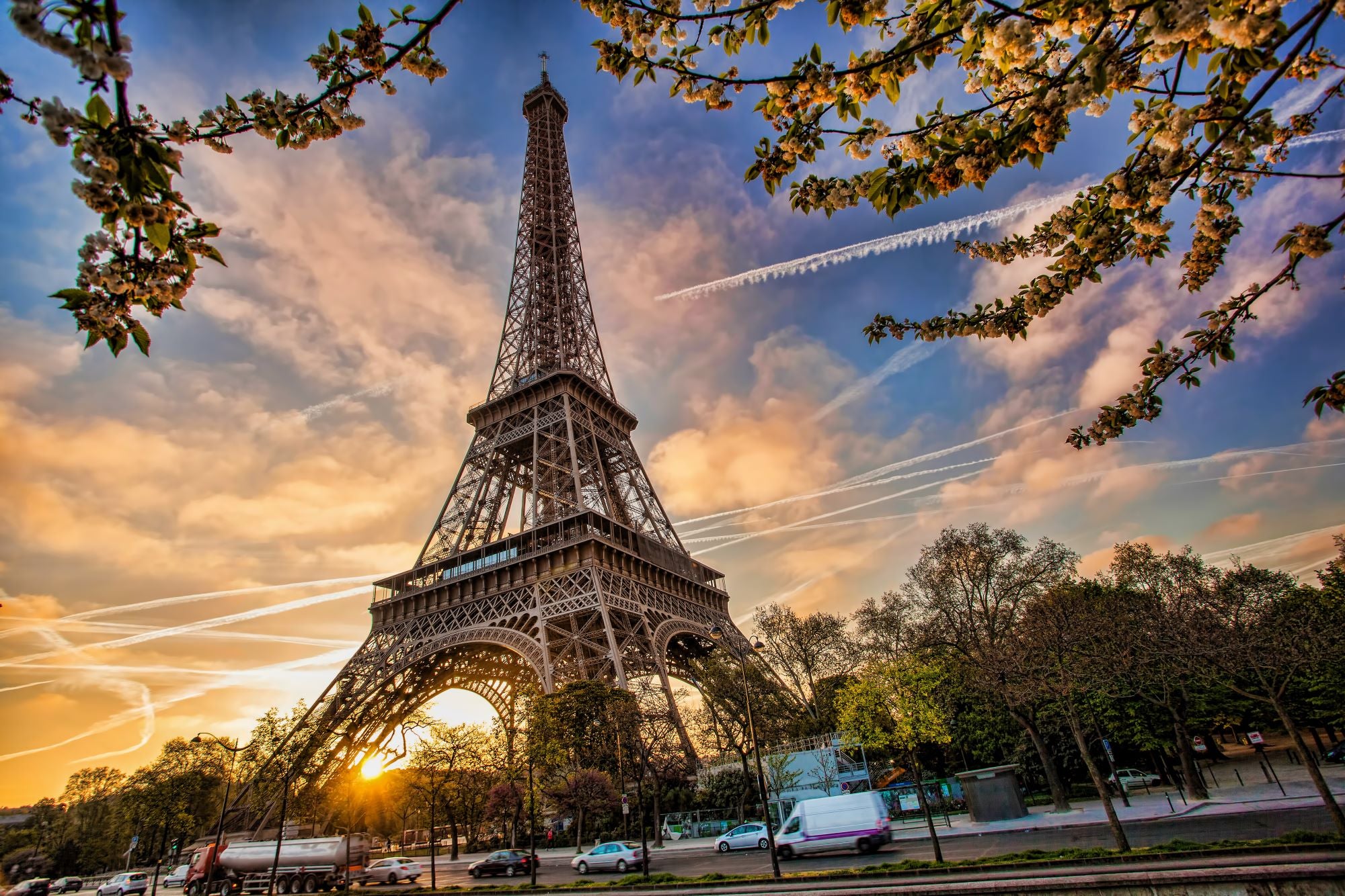 Vlies Tapete XXL Poster Fototapete Paris Eifelturm Sonnenaufgang