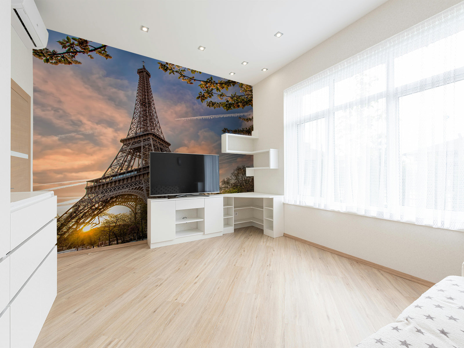 Vlies Tapete XXL Poster Fototapete Paris Eifelturm Sonnenaufgang