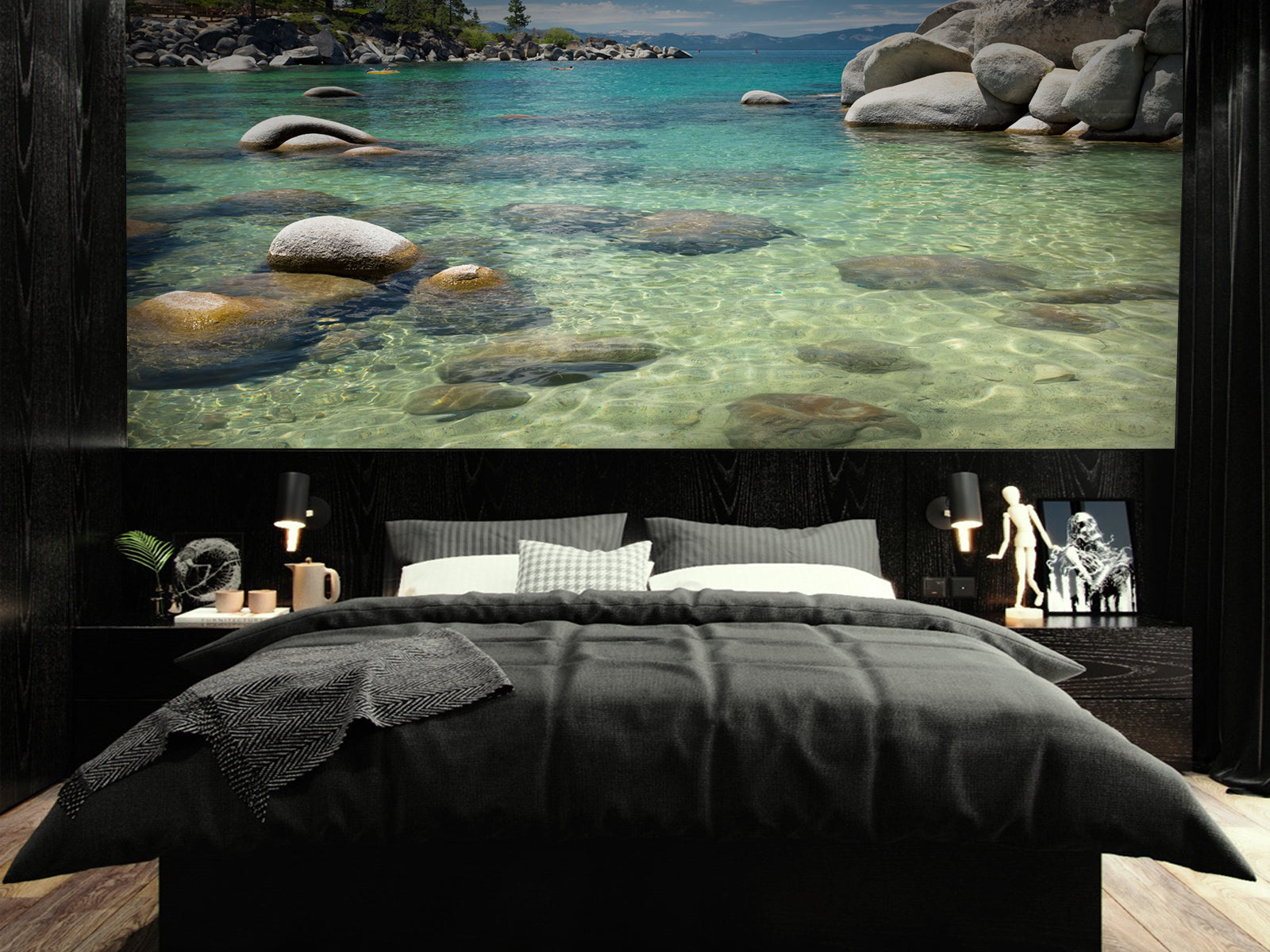 Vlies Tapete XXL Poster Fototapete Bucht Wasser Steine