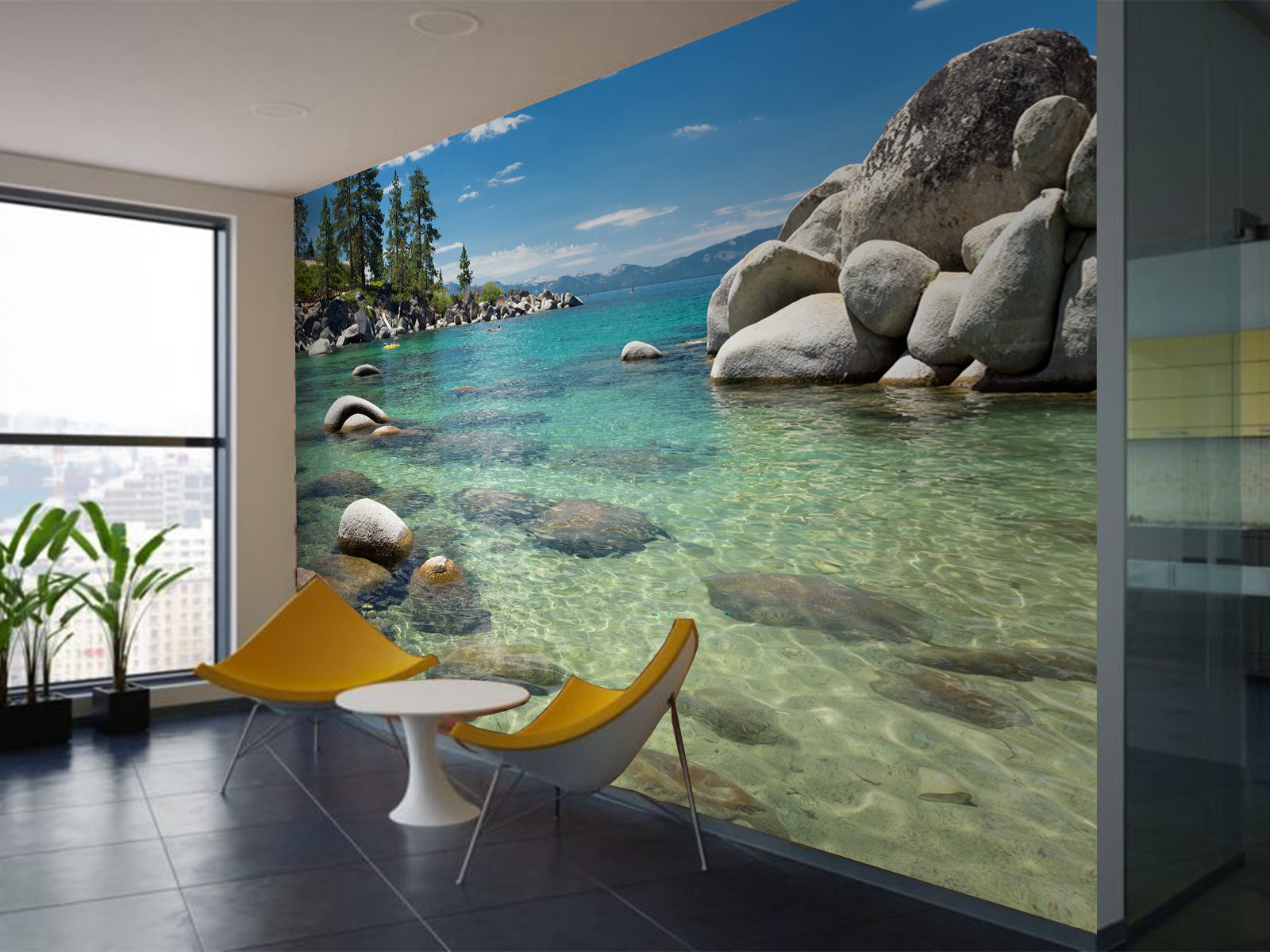 Vlies Tapete XXL Poster Fototapete Bucht Wasser Steine