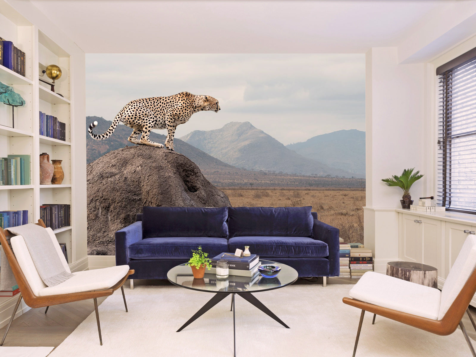 Vlies Tapete XXL Poster Fototapete Gepard Stein