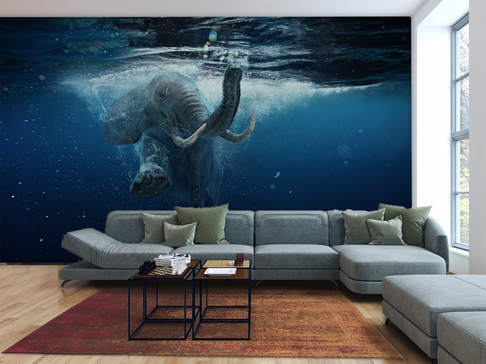 Fototapete Elefant Wasser