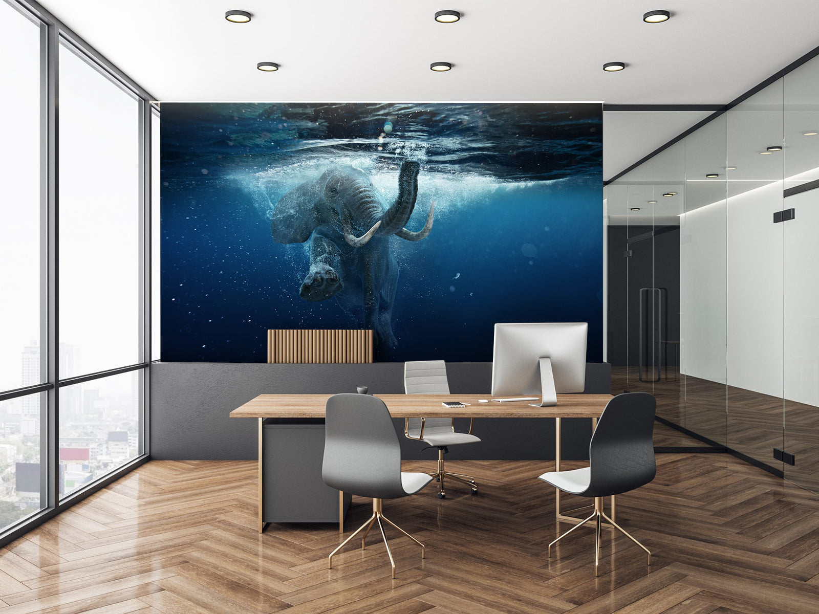 Vlies Tapete XXL Poster Fototapete Elefant Wasser