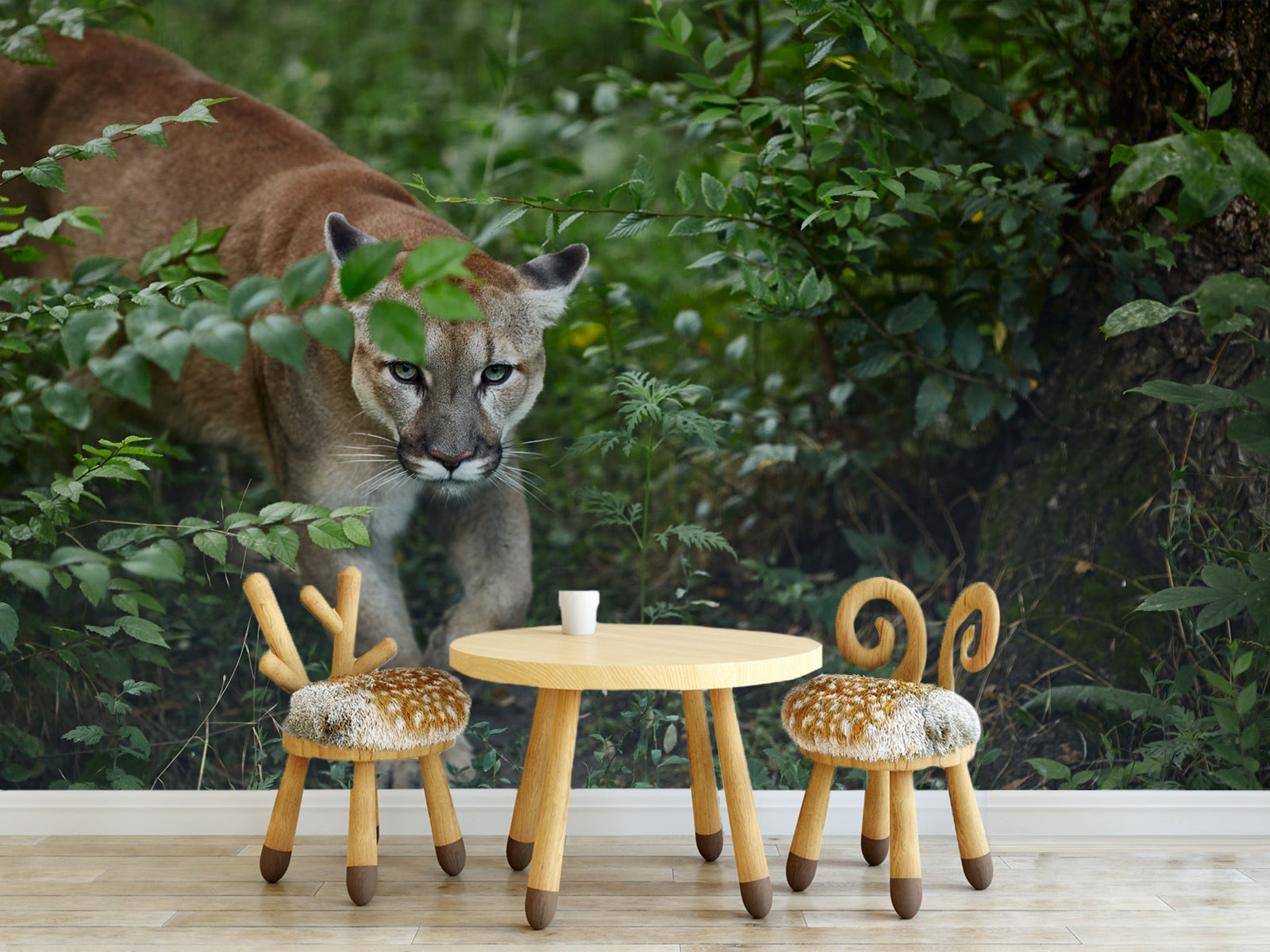 Fototapete Puma Berglöwe Wald