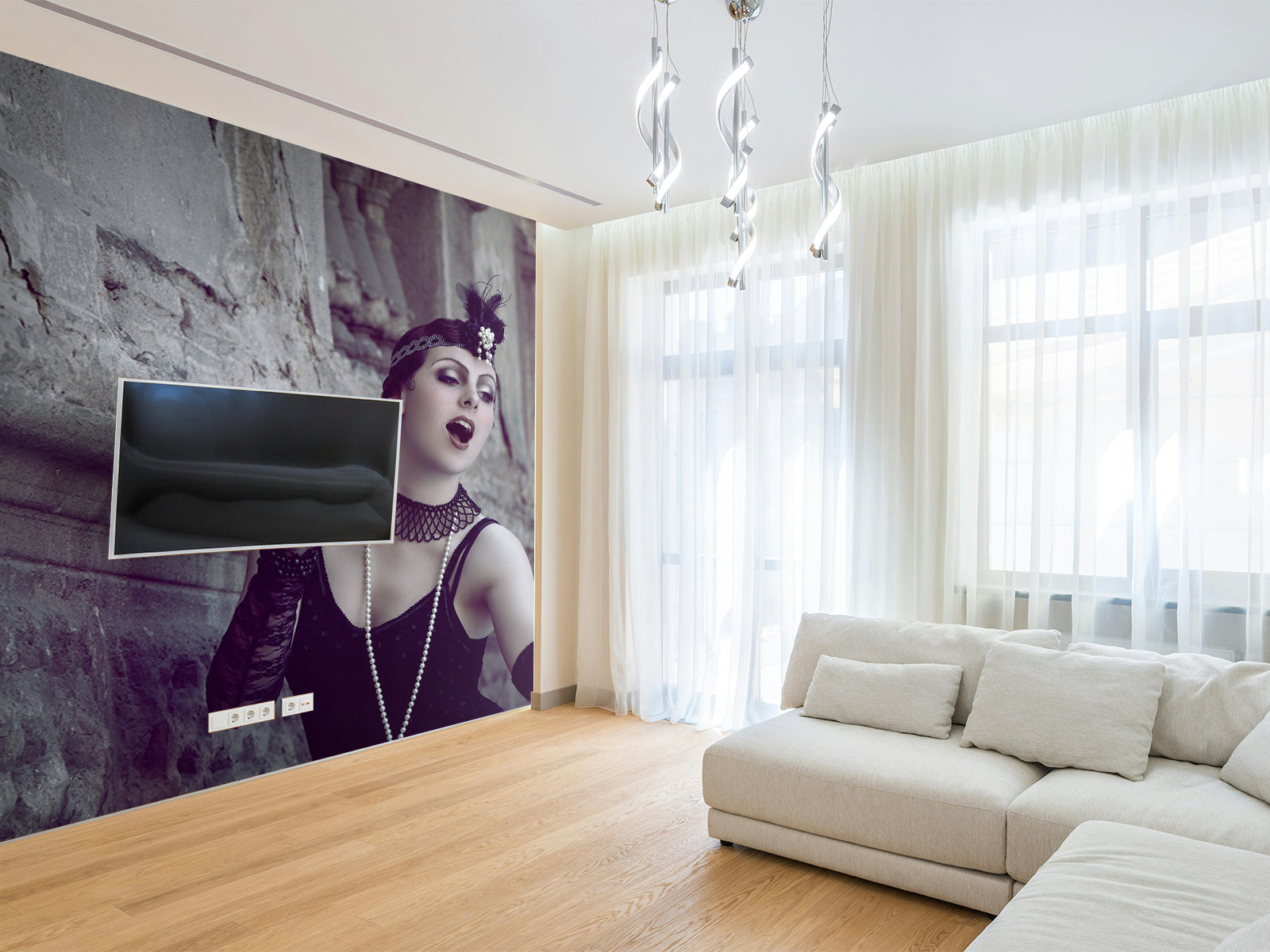 Vlies Tapete XXL Poster Fototapete Lady Zigarette