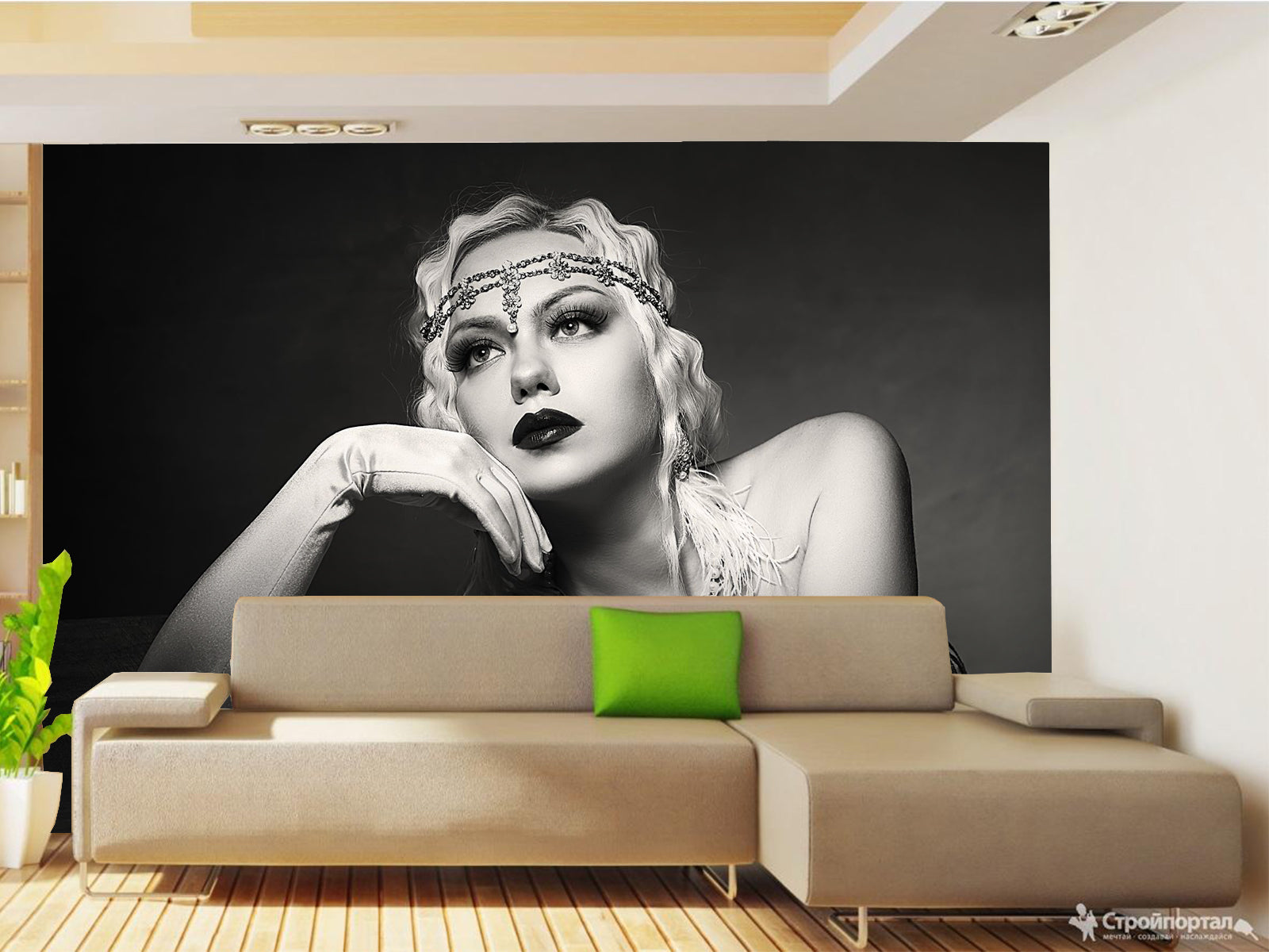 Vlies Tapete XXL Poster Fototapete Schwarz Weiss Dame Modell
