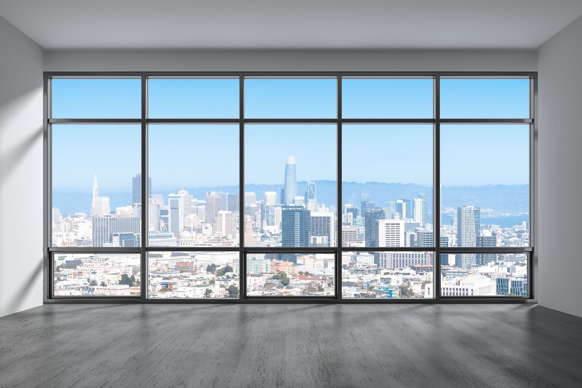Vlies Tapete XXL Poster Fototapete Hochhaus Fenster Skyline Ausblick