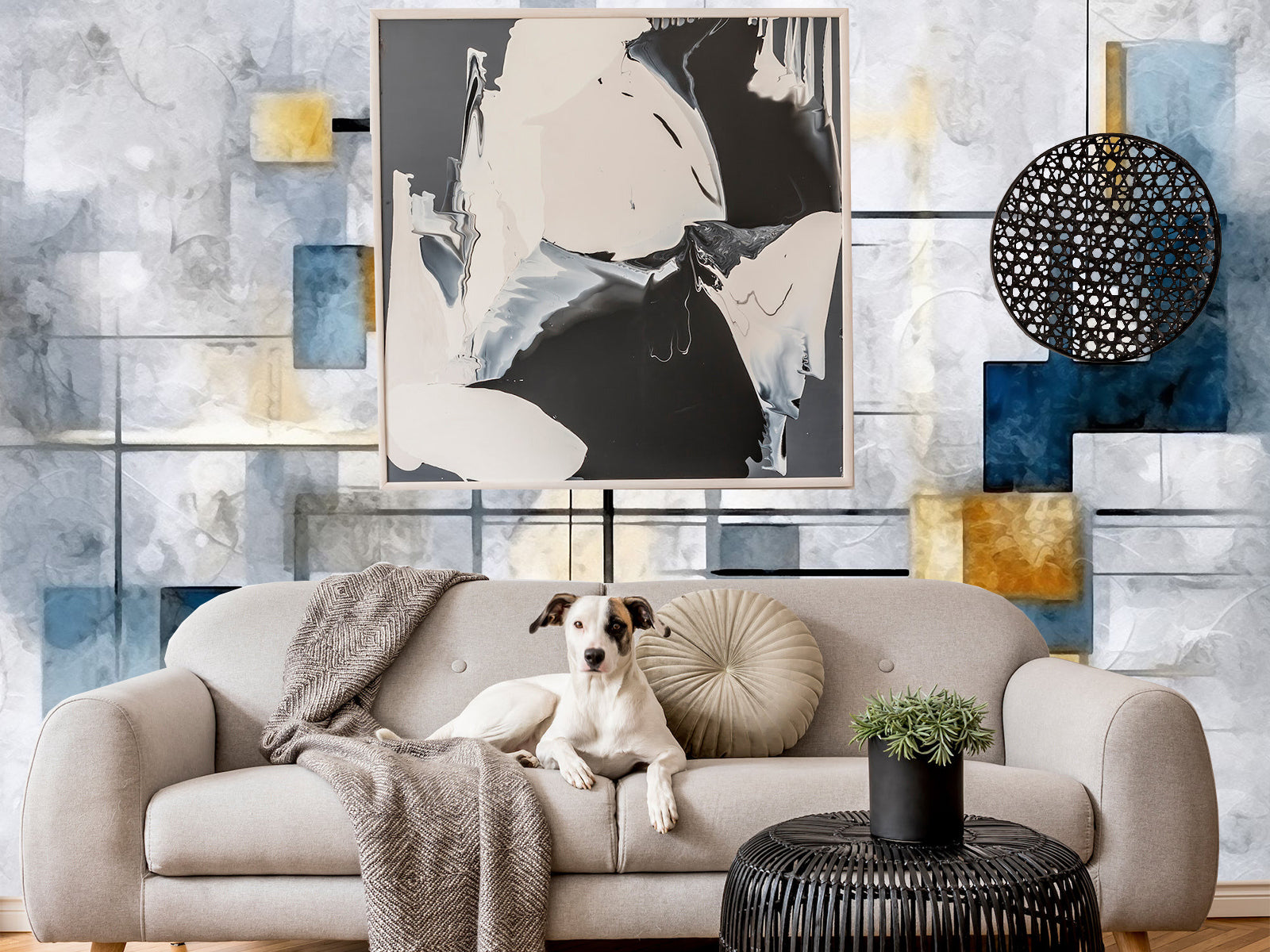 Fototapete Moderne Kunst Blau