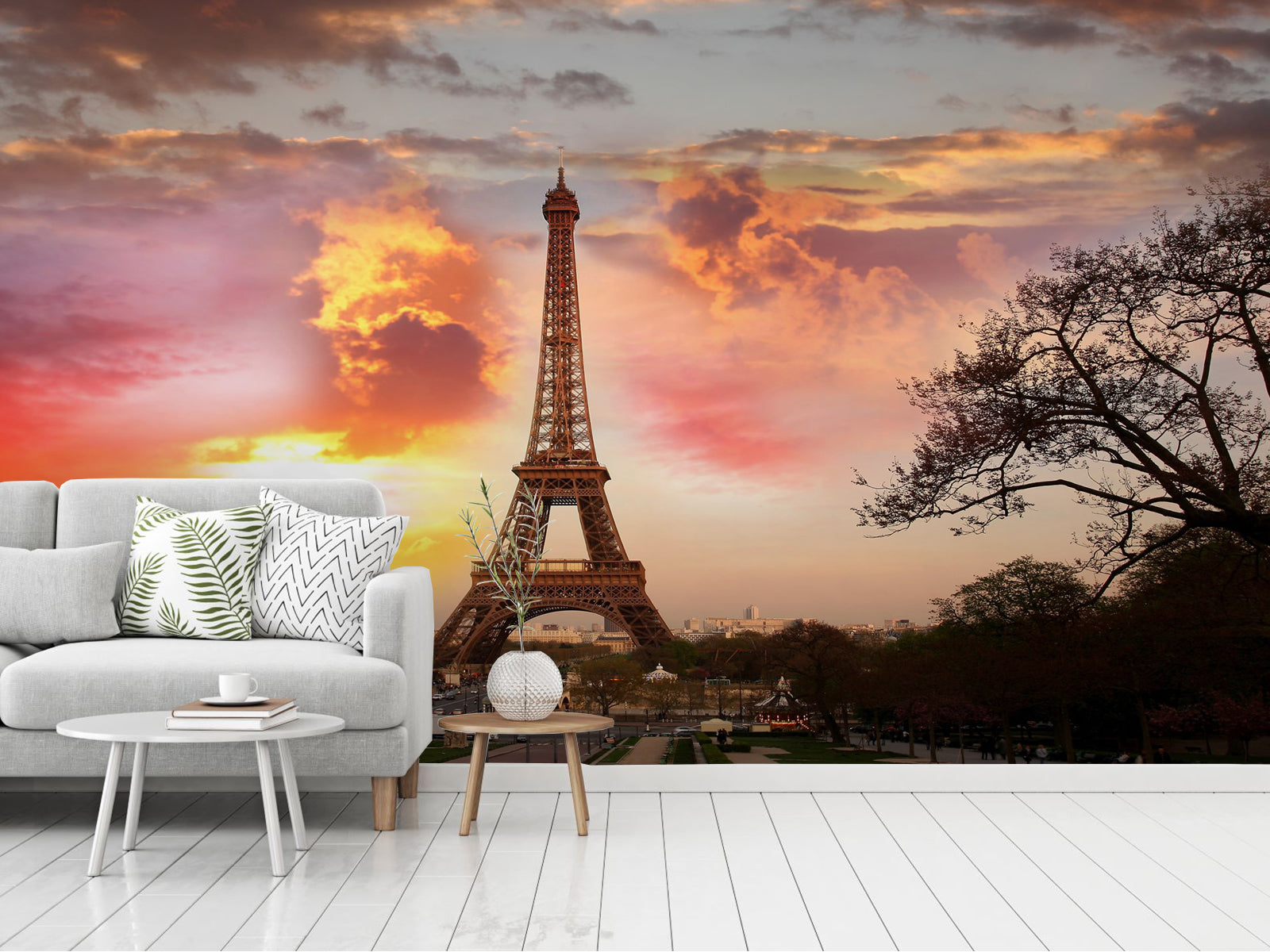 Fototapete Paris Eifelturm Sonnenuntergang
