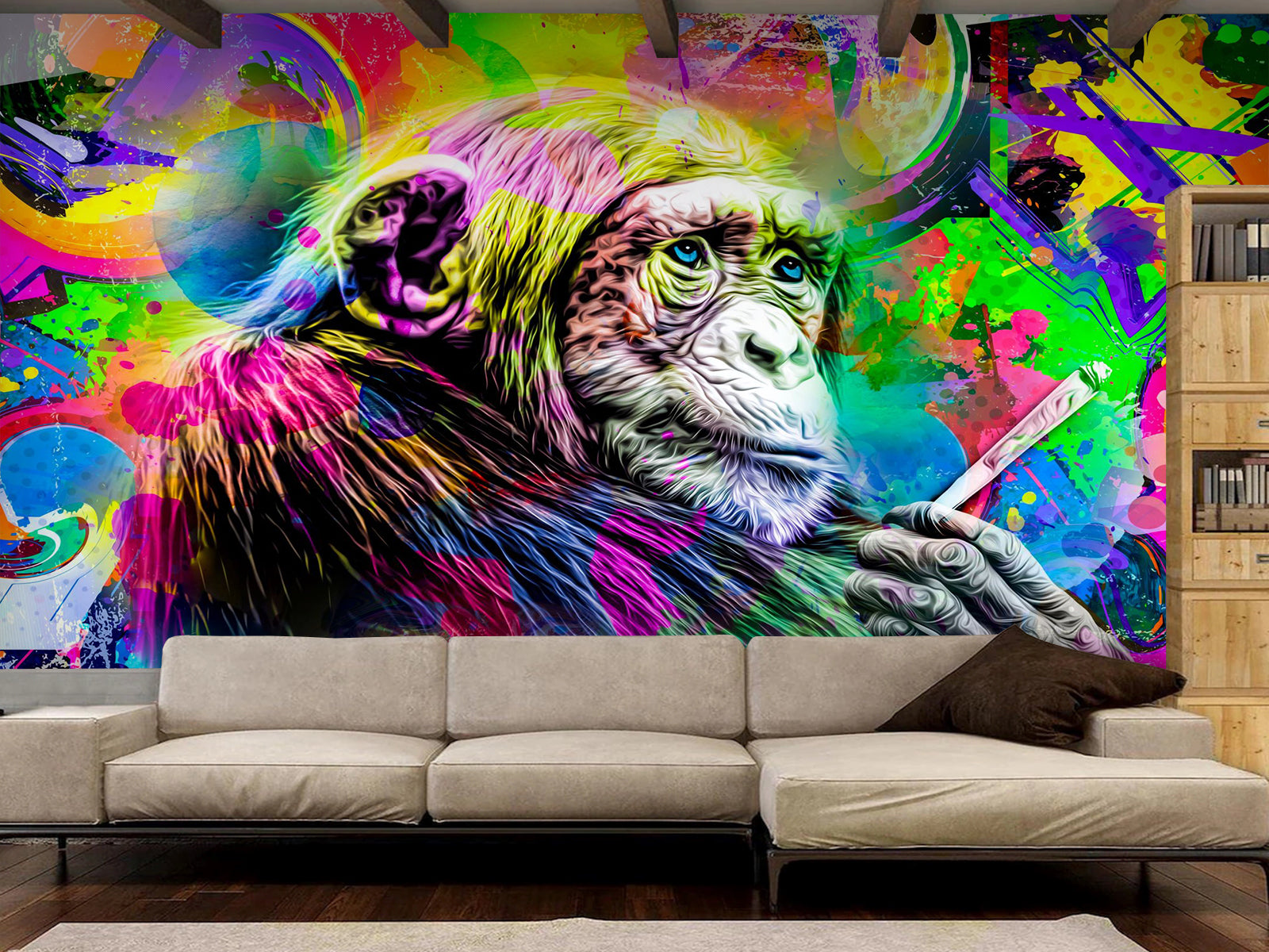 Fototapete Affe Grafitti Bunt Farbe