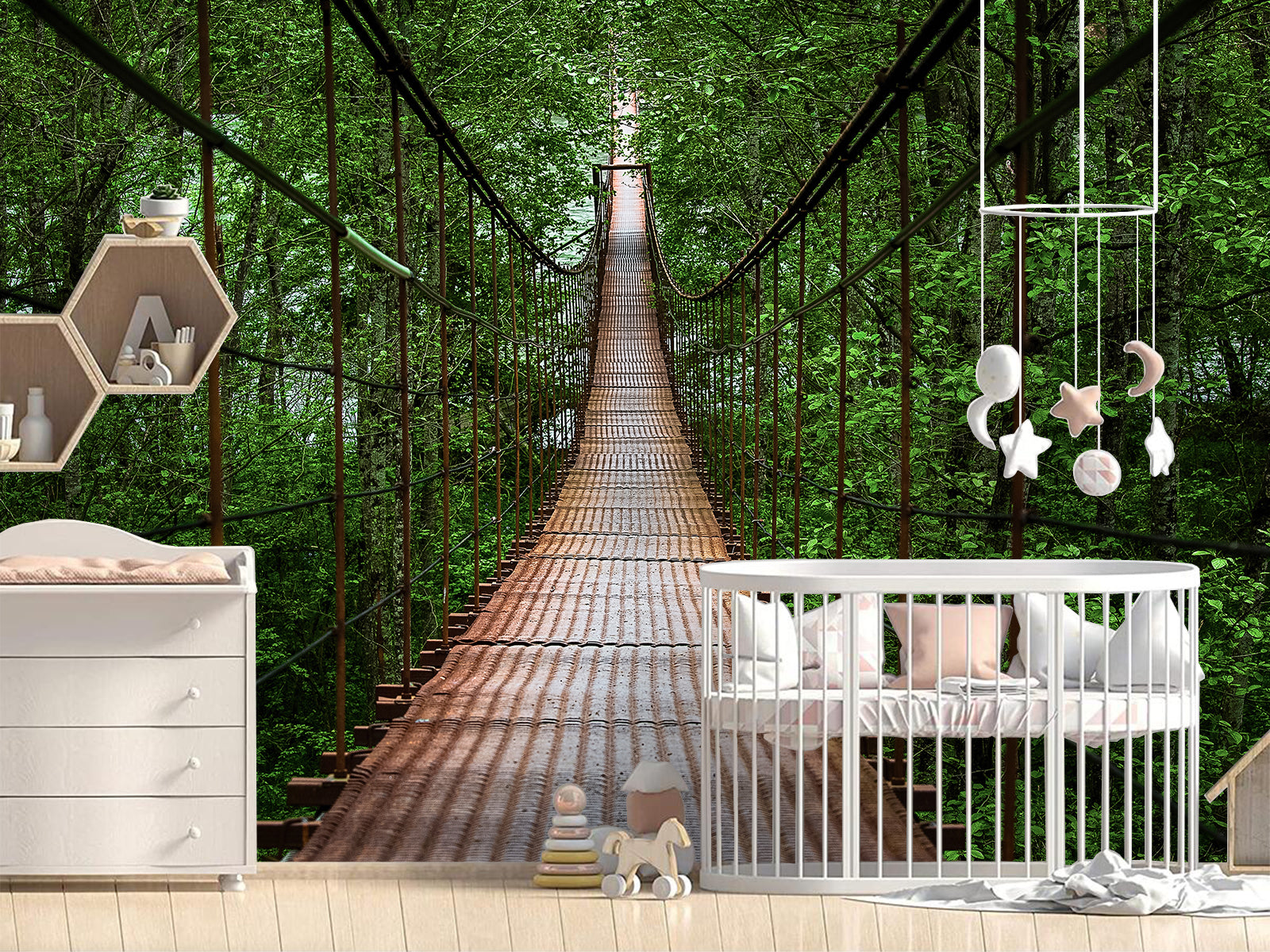 Fototapete Urwald Hängebrücke