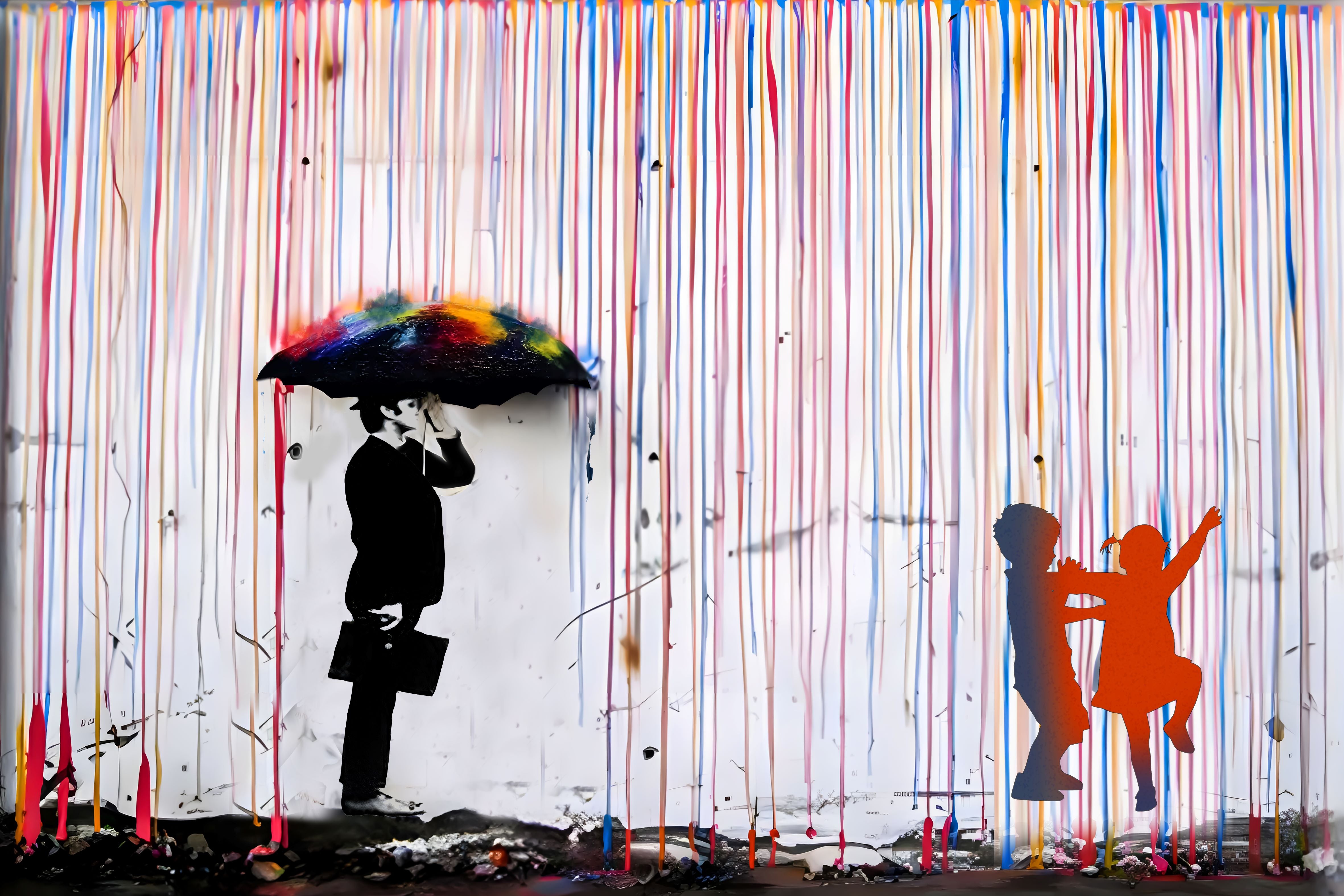 Vlies Tapete XXL Poster Fototapete UMBRELLA MAN