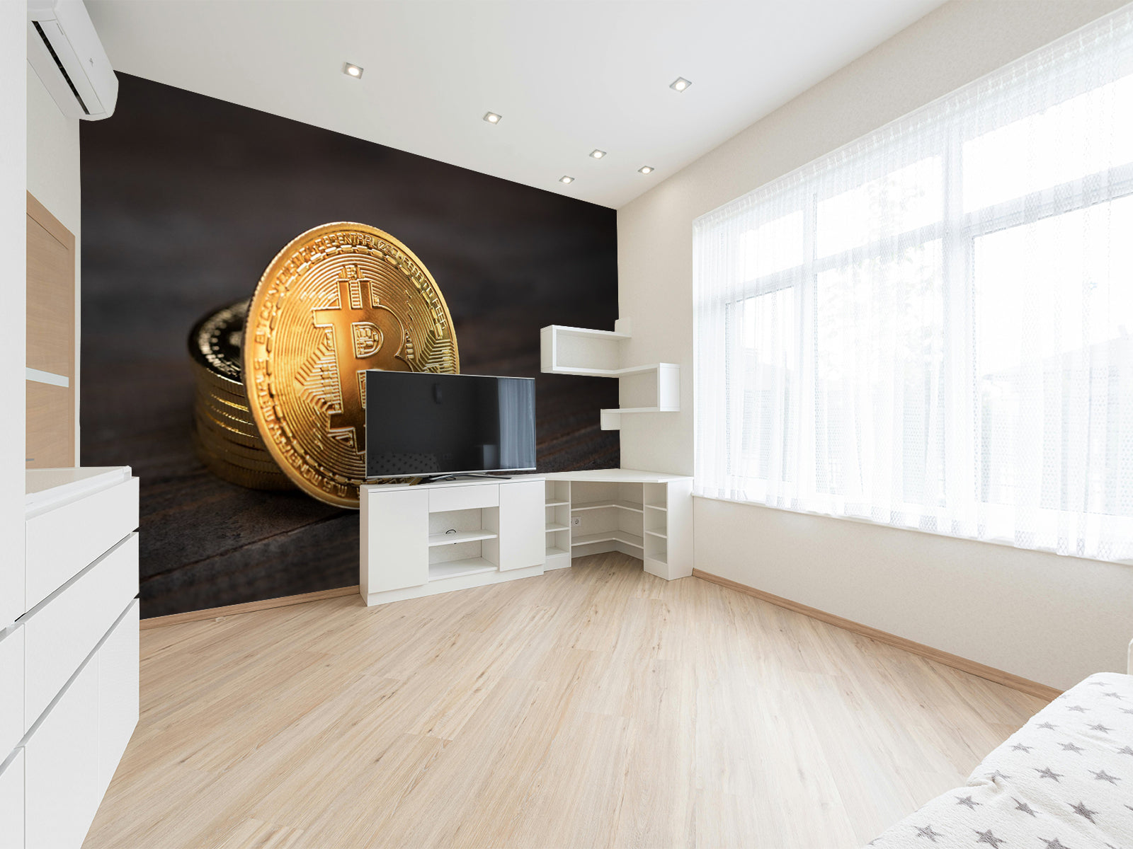 Fototapete Bitcoin Münze Gold