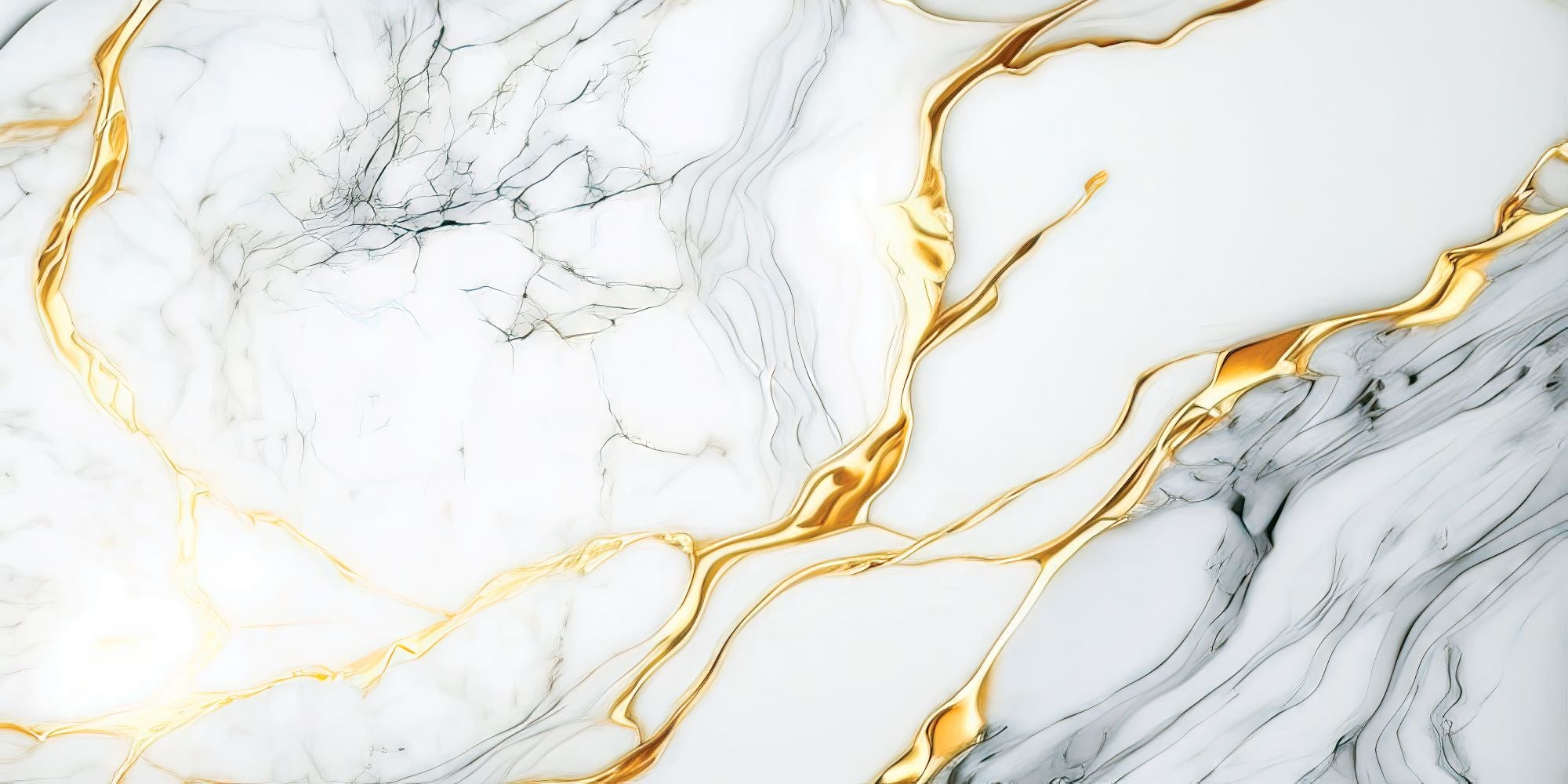 Fototapete Marmor weiss Gold Textur