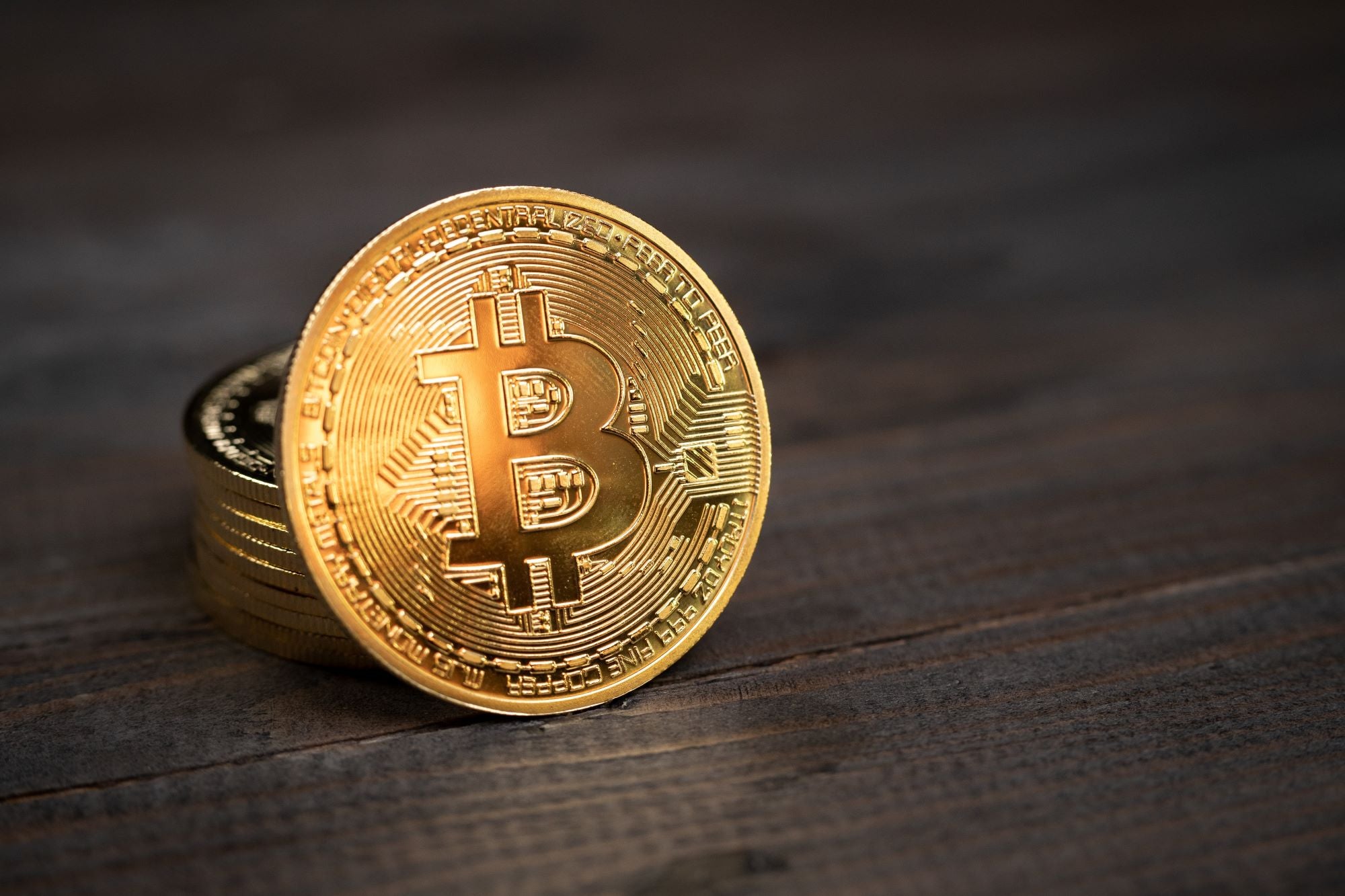 Fototapete Bitcoin Münze Gold