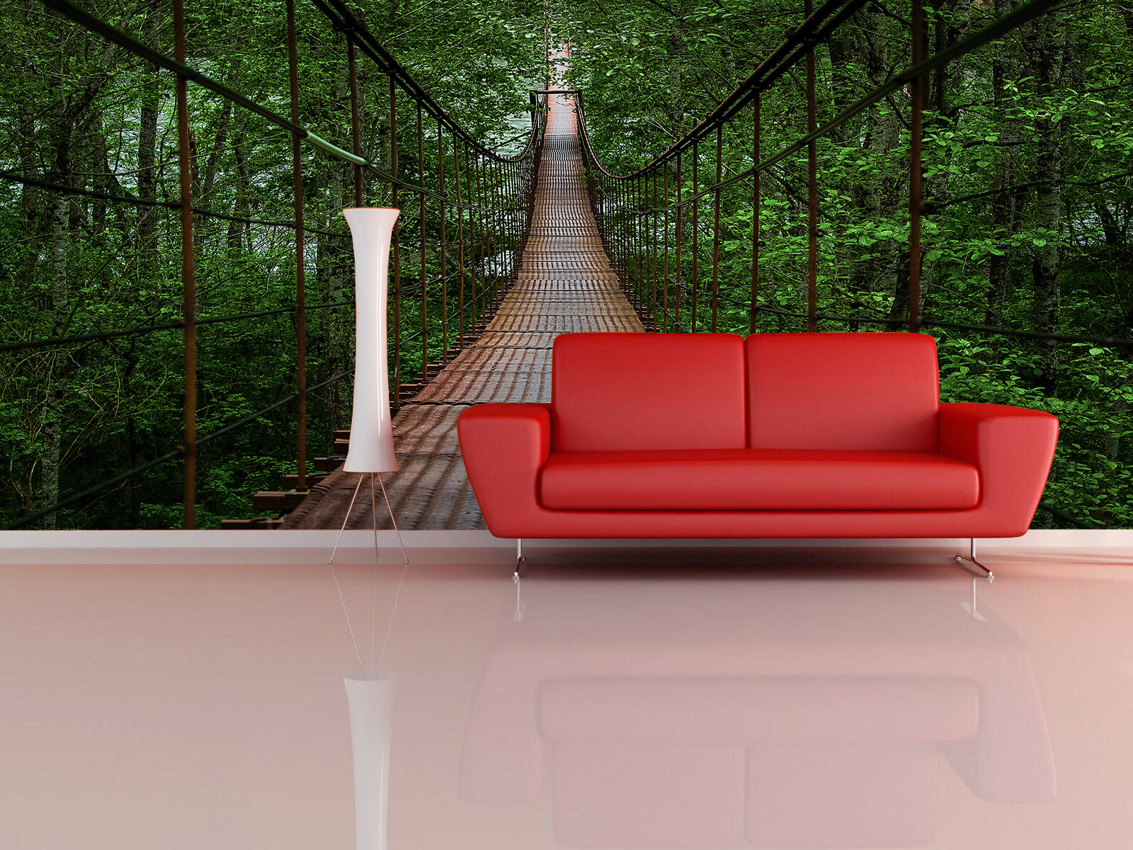 Fototapete Urwald Hängebrücke