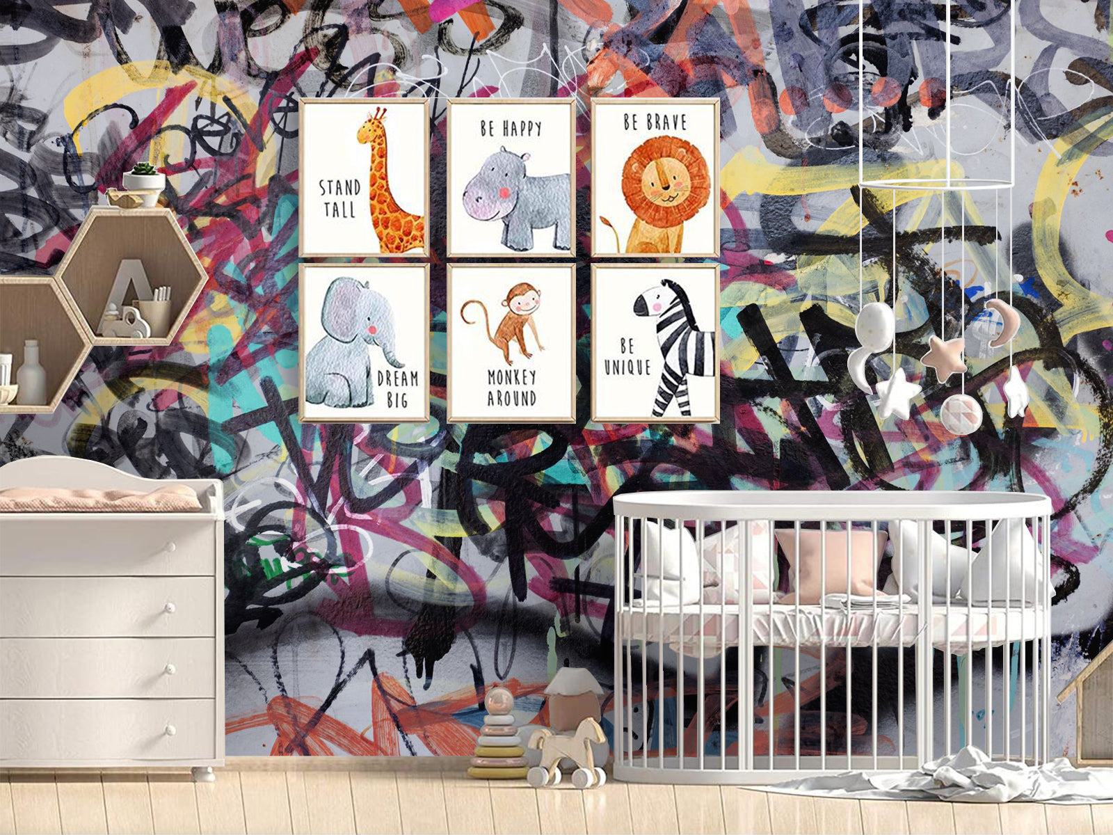 Fototapete Graffiti an Betonmauer