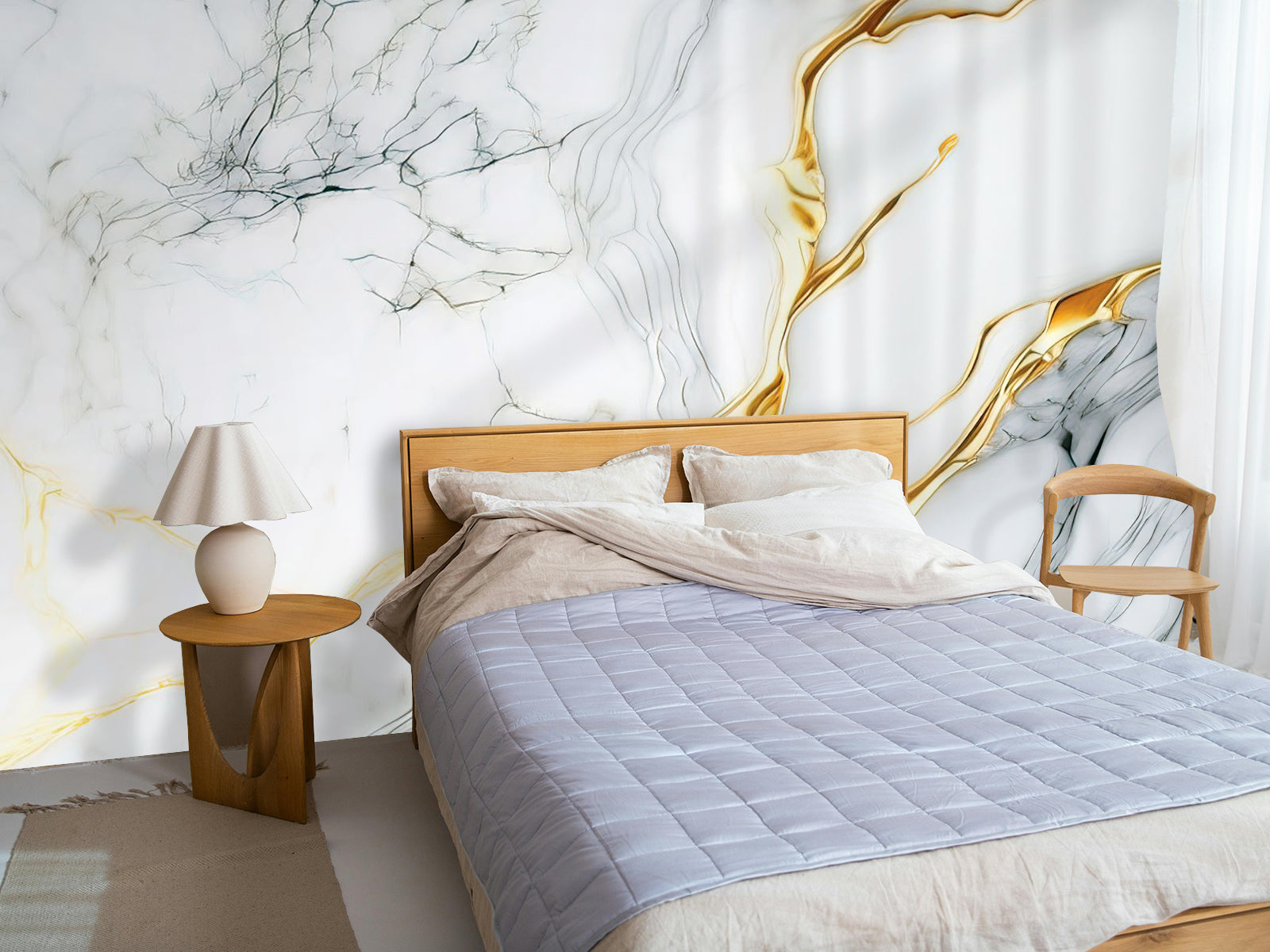 Fototapete Marmor weiss Gold Textur