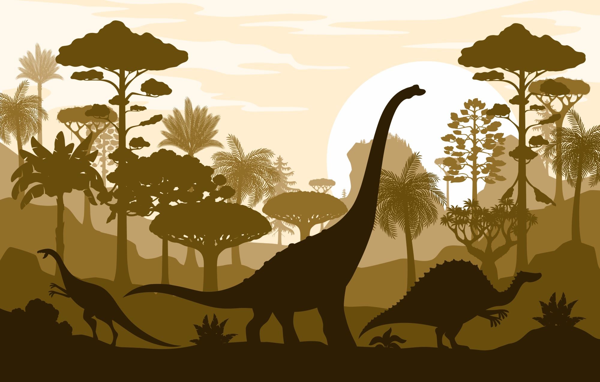 Fototapete Dinosaurier Schatten