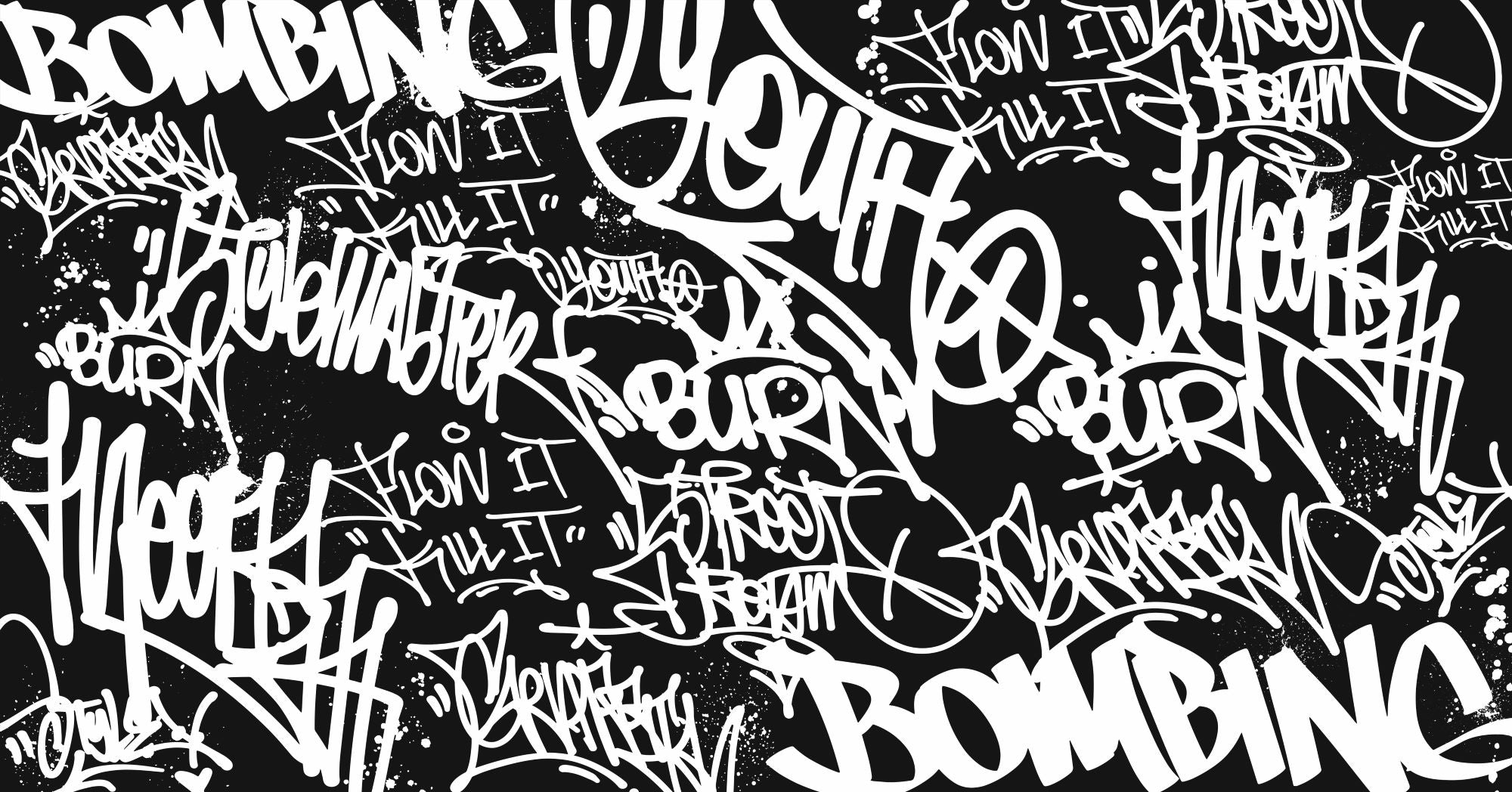 Fototapete Graffiti Schwarz Weiss