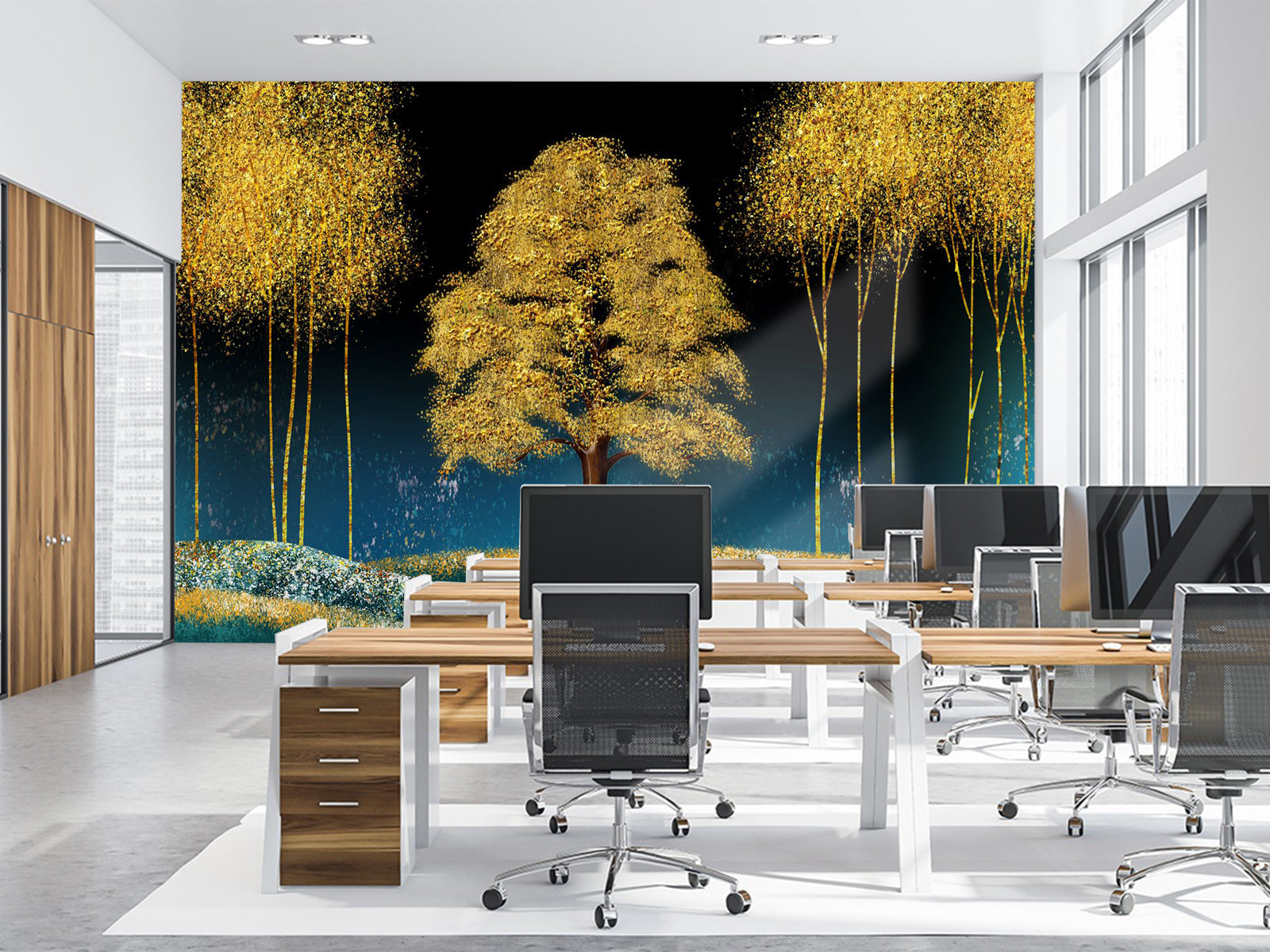 Fototapete Gold Baum