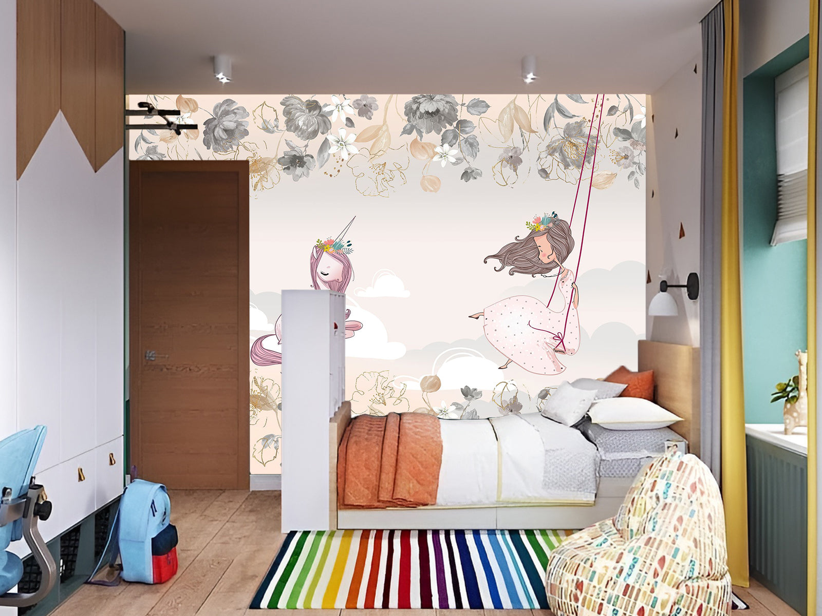 Fototapete Einhorn Prinzessin