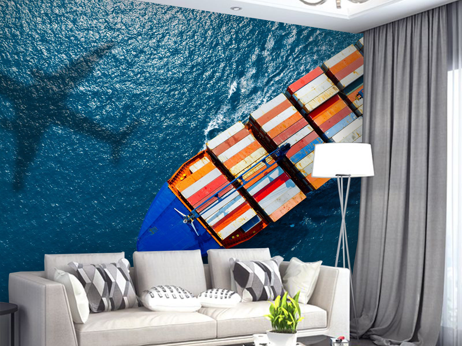 Fototapete Container Schiff Meer