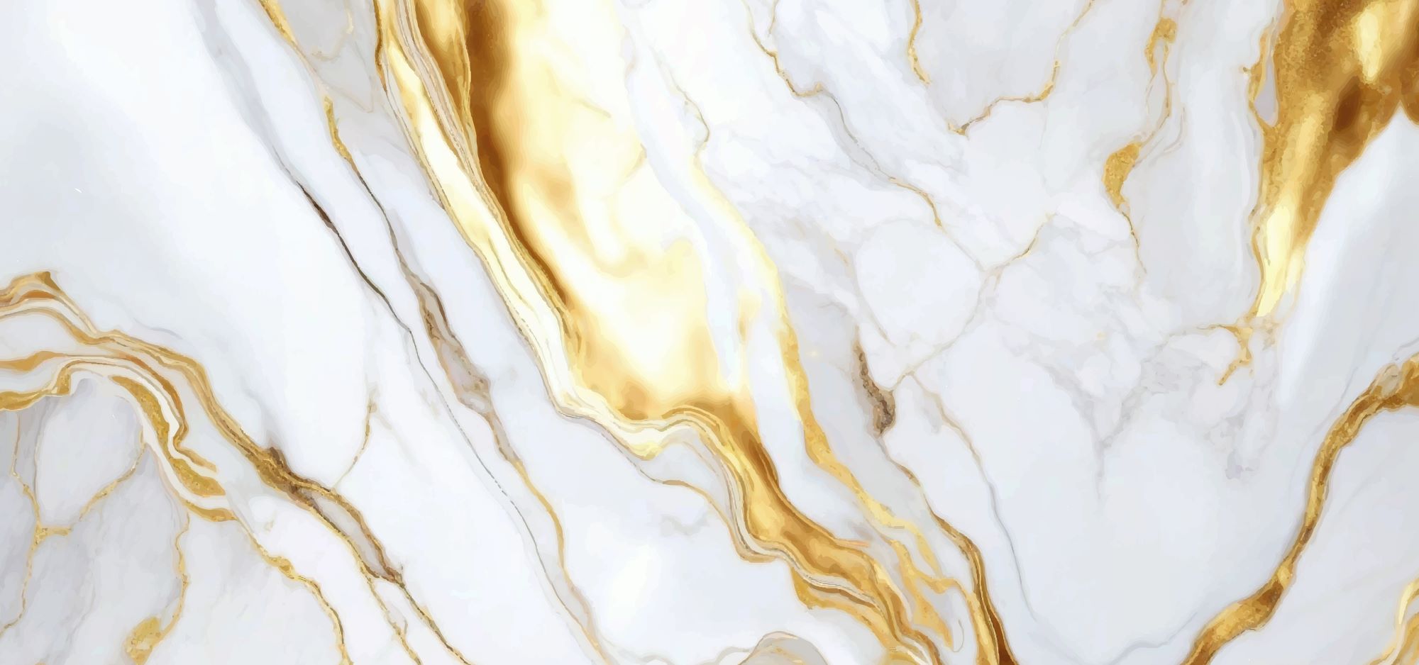Fototapete Marmor Gold Weis glatt