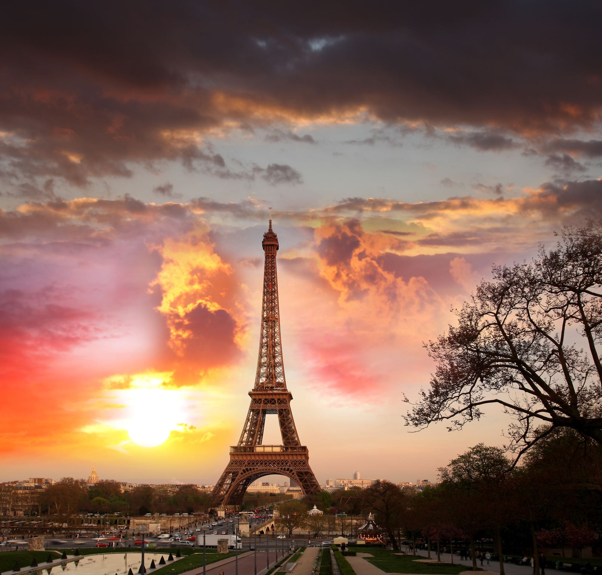 Fototapete Paris Eifelturm Sonnenuntergang