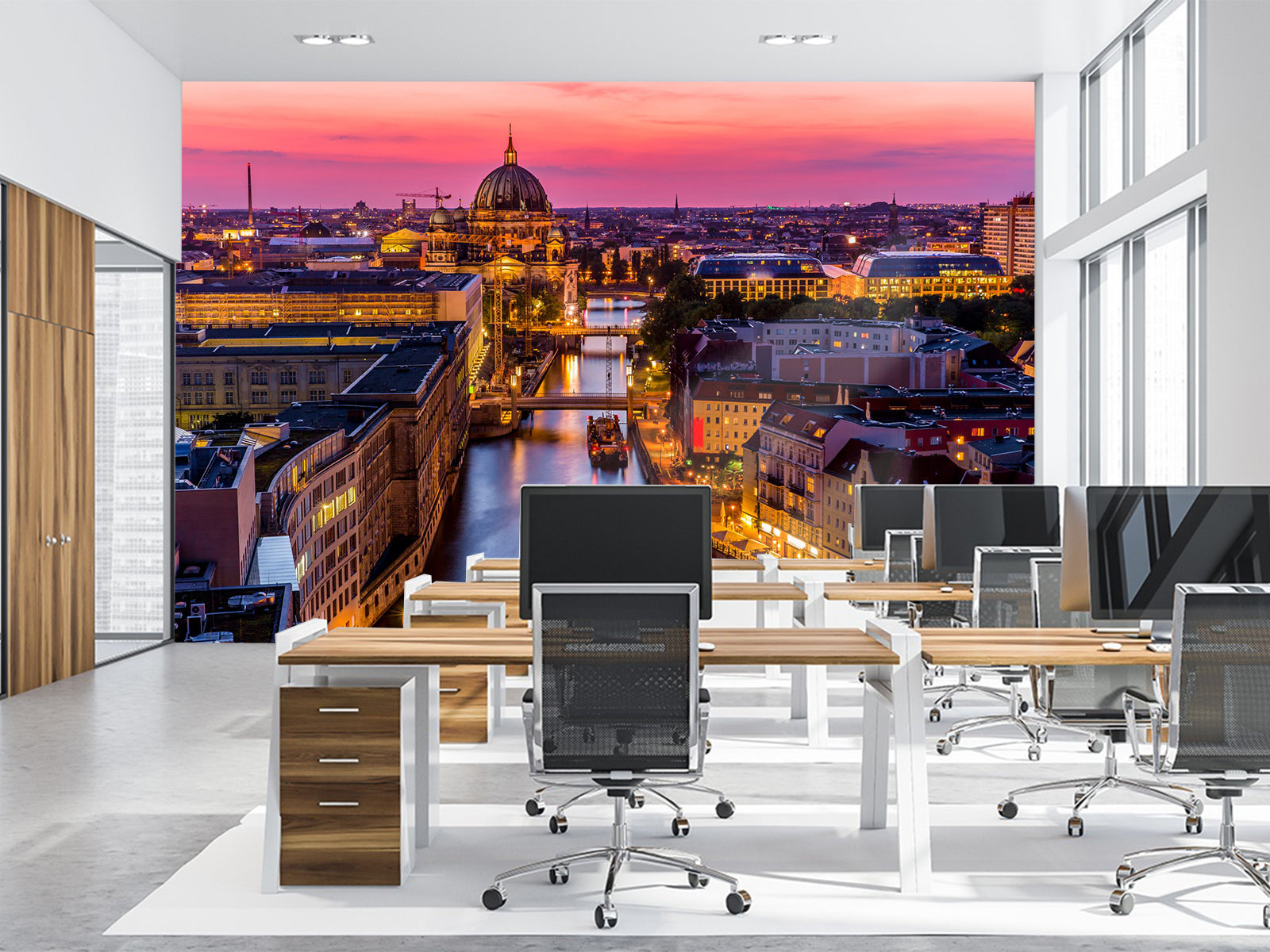 Fototapete Stadt am Abend