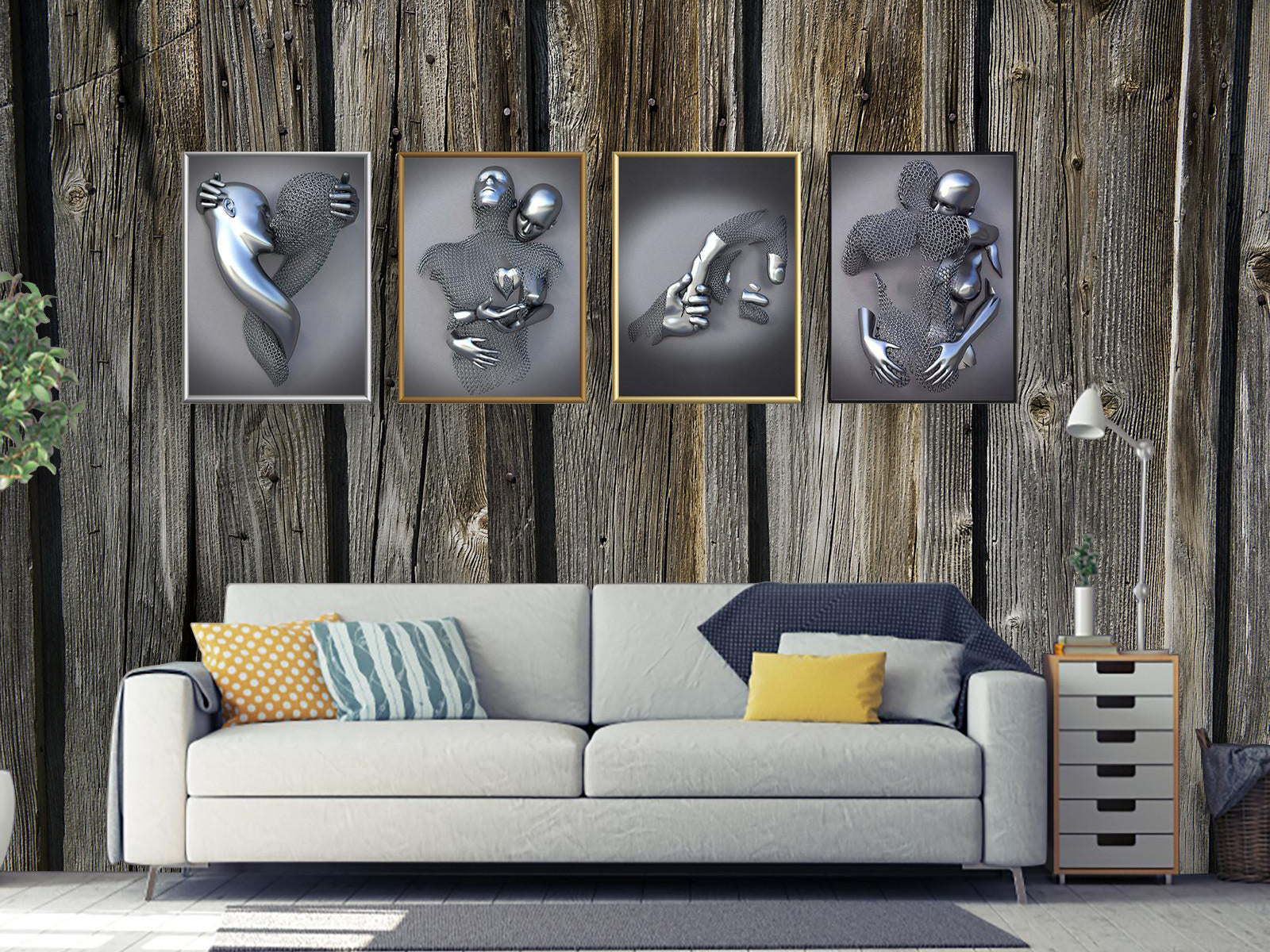 Fototapete Rustikal Hell Grau Bretter