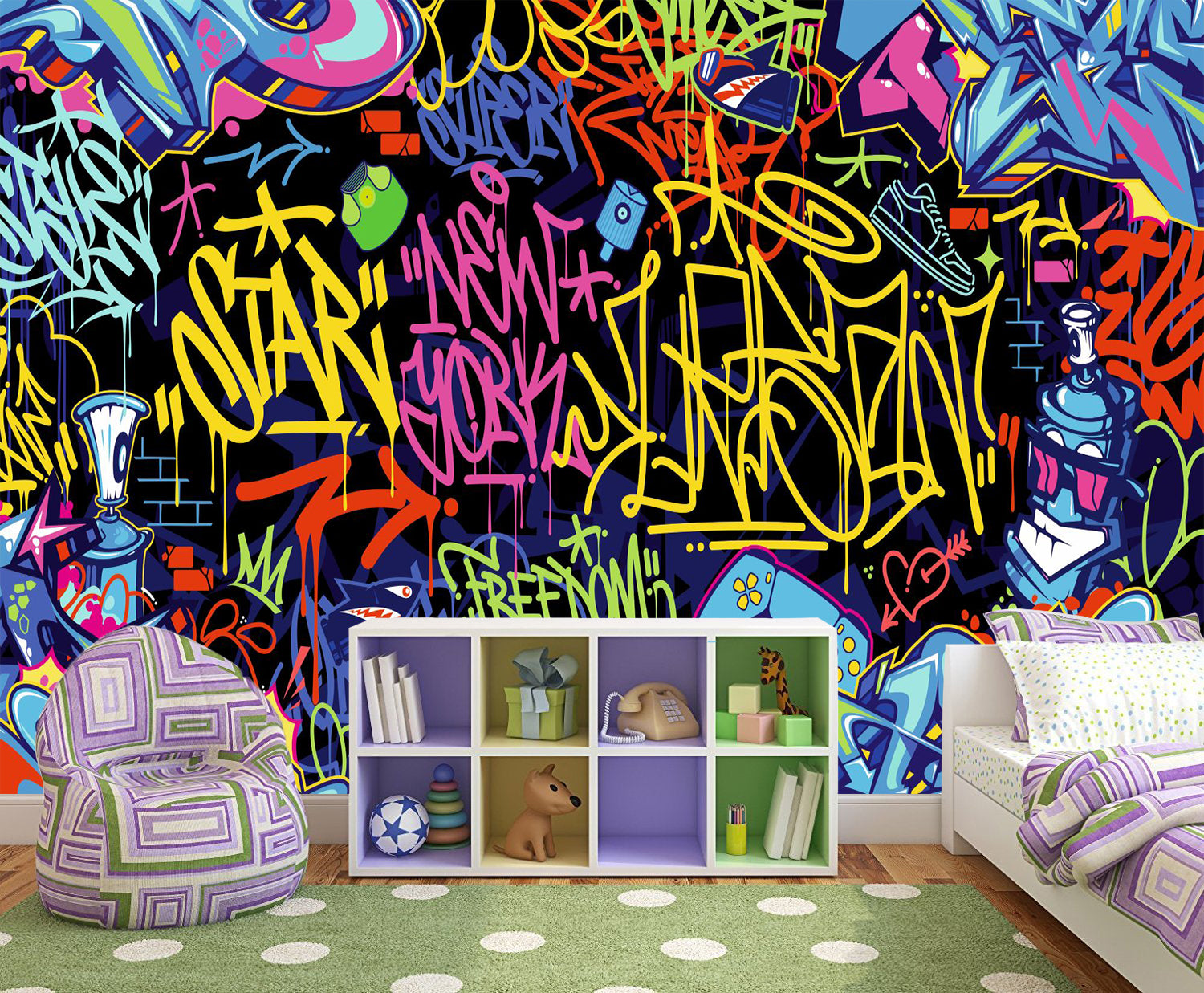 Fototapete Graffiti Symbole Style