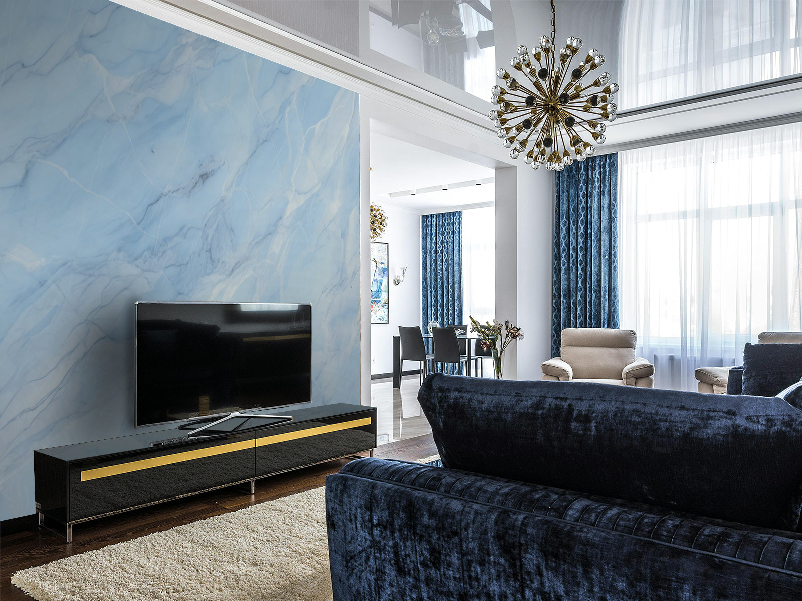 Fototapete Marmor Blau